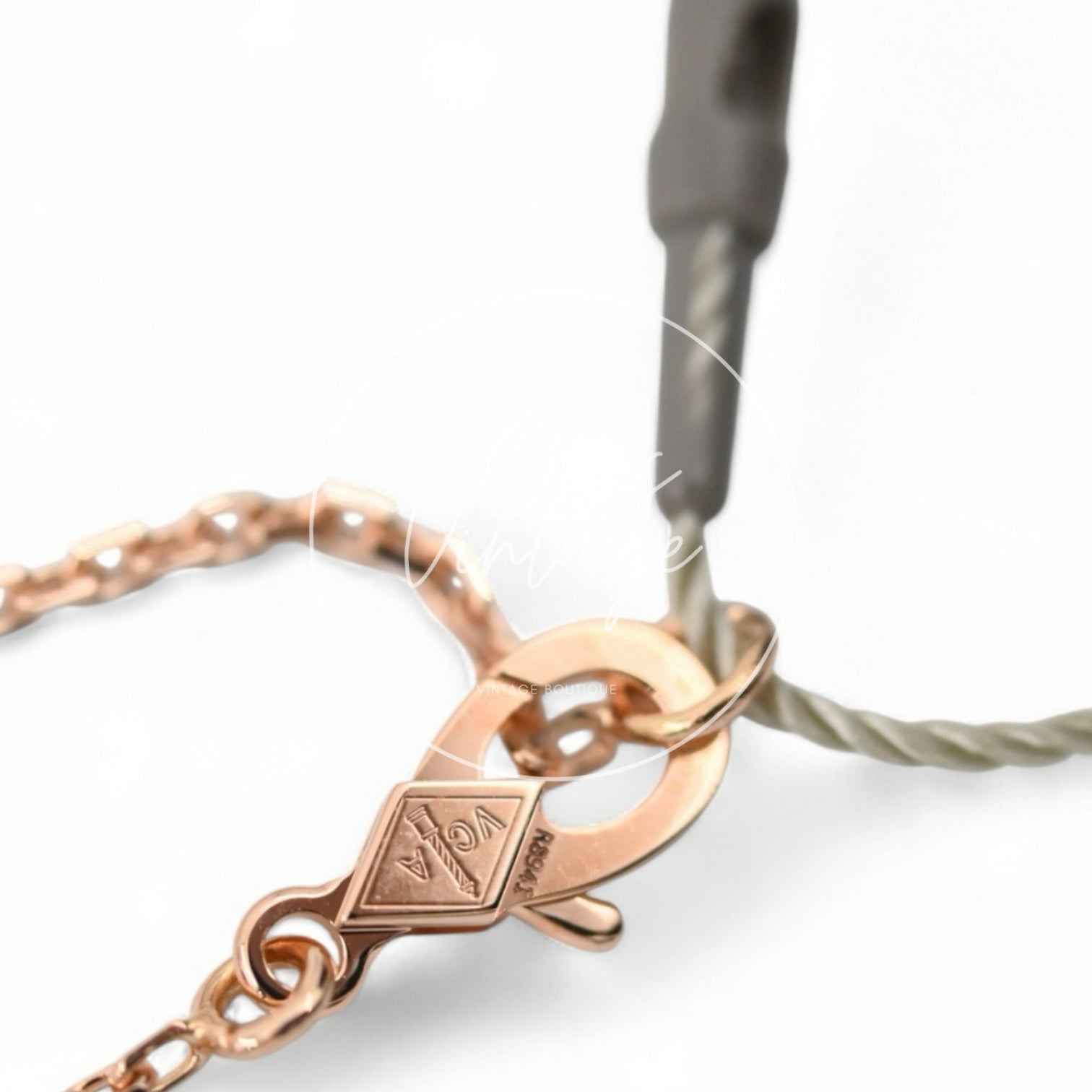 Van Cleef & Arpels Vintage Alhambra Pendant Rose Gold Pink Mother of Pearl Diamond