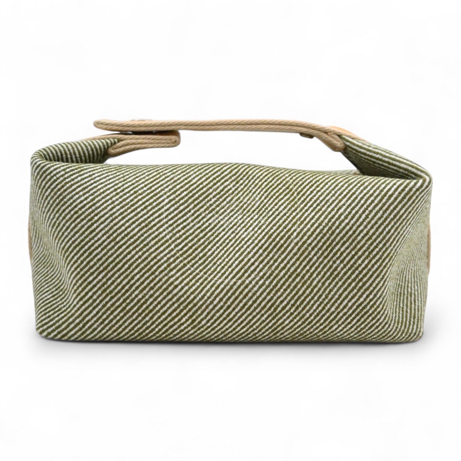 Hermes Bride-A-Brac PM Vert H Natte Canvas PHW Vert & Beige