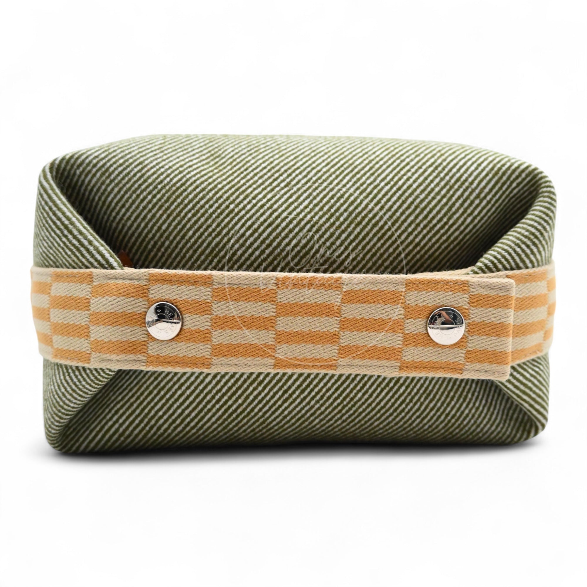 Hermes Bride-A-Brac PM Vert H Natte Canvas PHW Vert & Beige