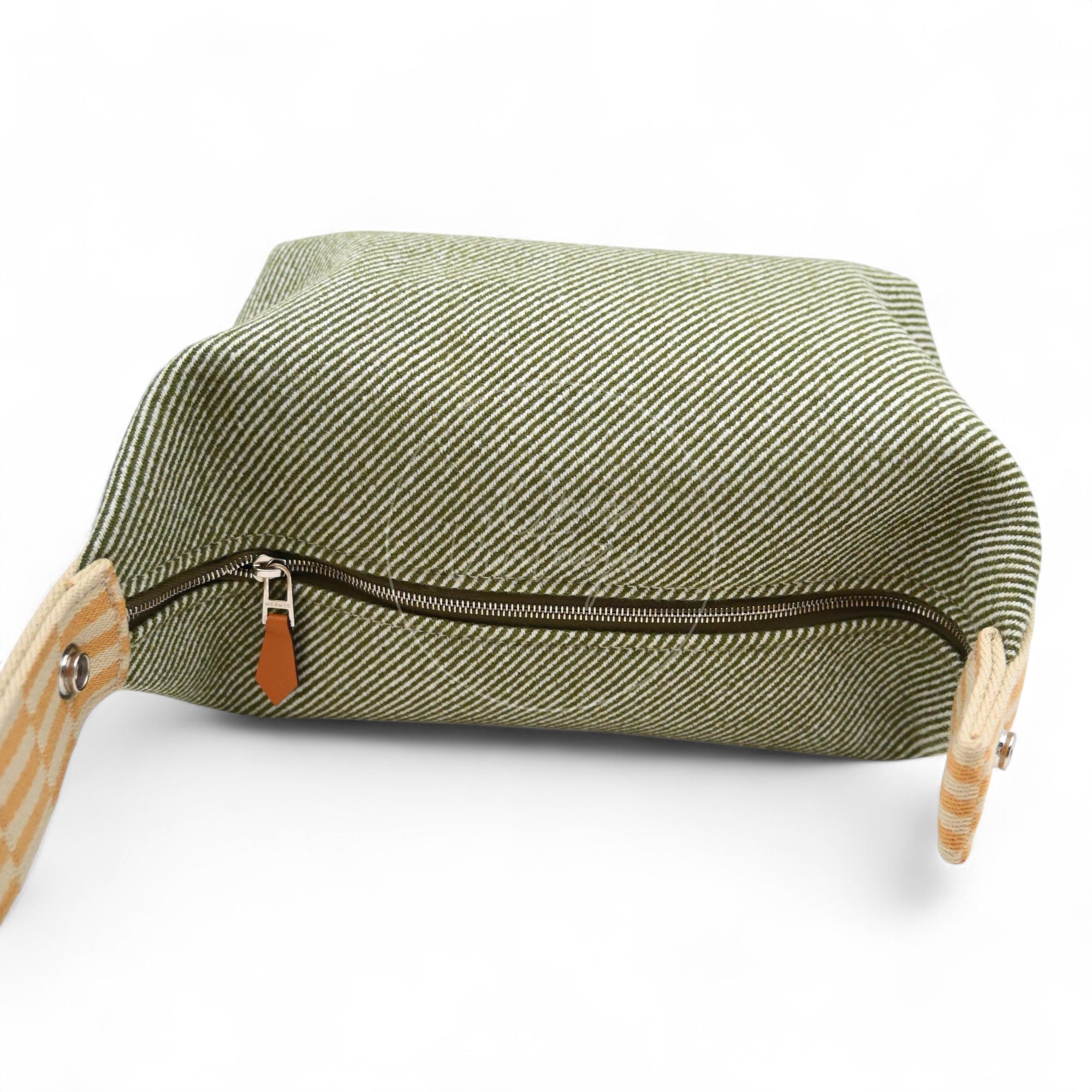 Hermes Bride-A-Brac PM Vert H Natte Canvas PHW Vert & Beige