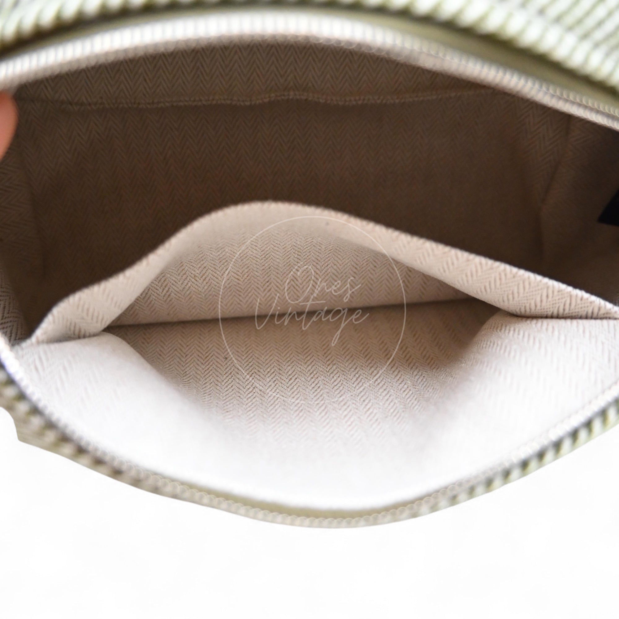 Hermes Bride-A-Brac PM Vert H Natte Canvas PHW Vert & Beige