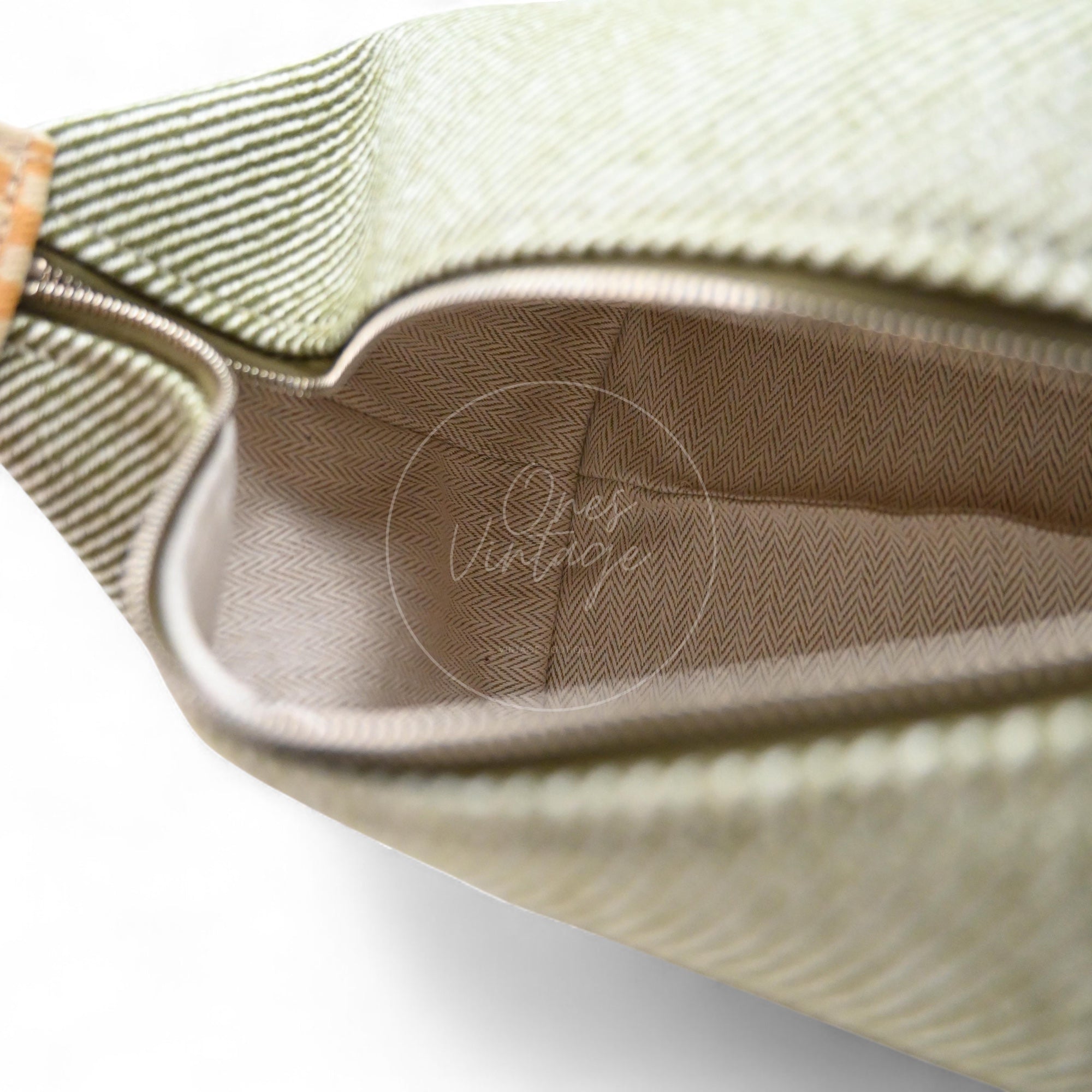 Hermes Bride-A-Brac PM Vert H Natte Canvas PHW Vert & Beige