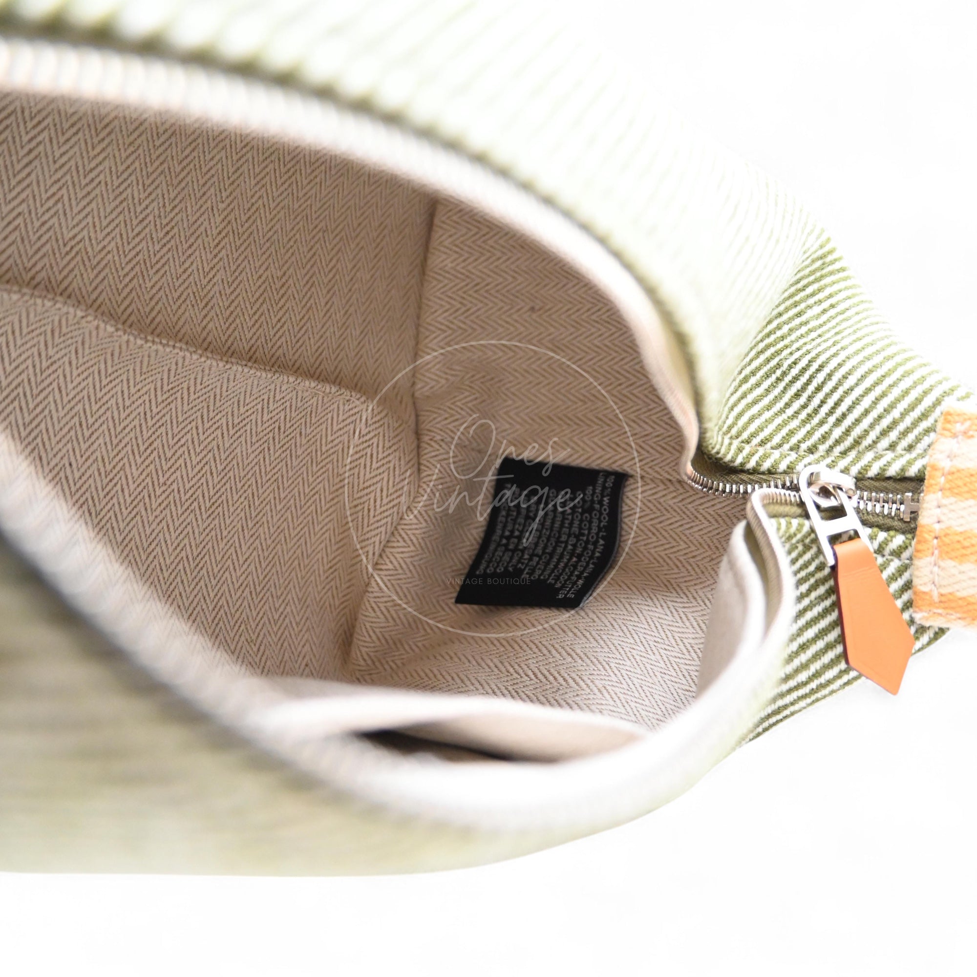 Hermes Bride-A-Brac PM Vert H Natte Canvas PHW Vert & Beige