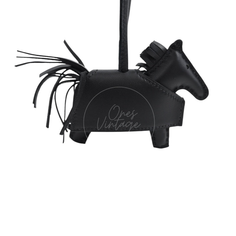 Hermes Rodeo Robeo Rock PM Black Agneau Bag Charm