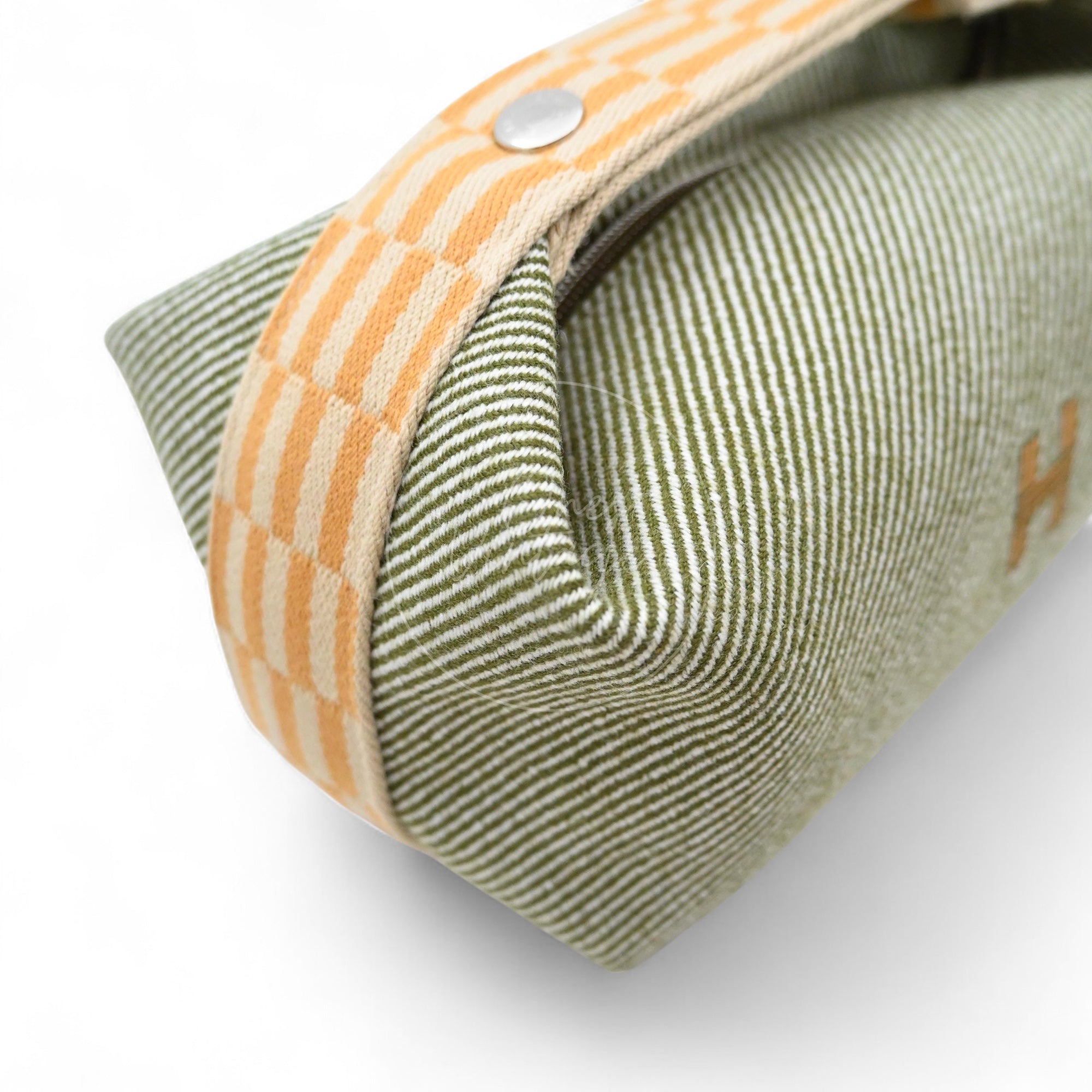 Hermes Bride-A-Brac PM Vert H Natte Canvas PHW Vert & Beige