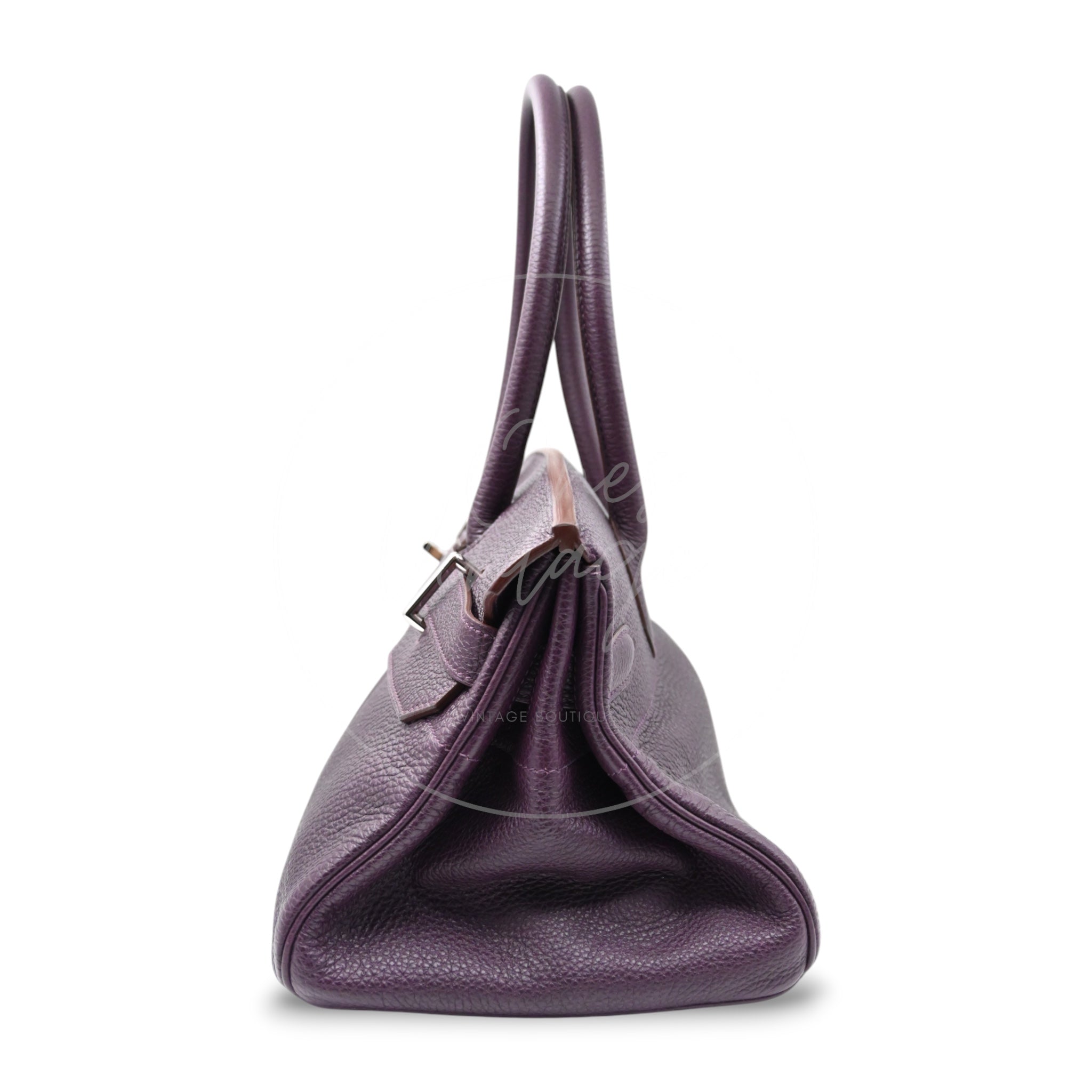 Hermes Birkin Shoulder PHW Purple Square M