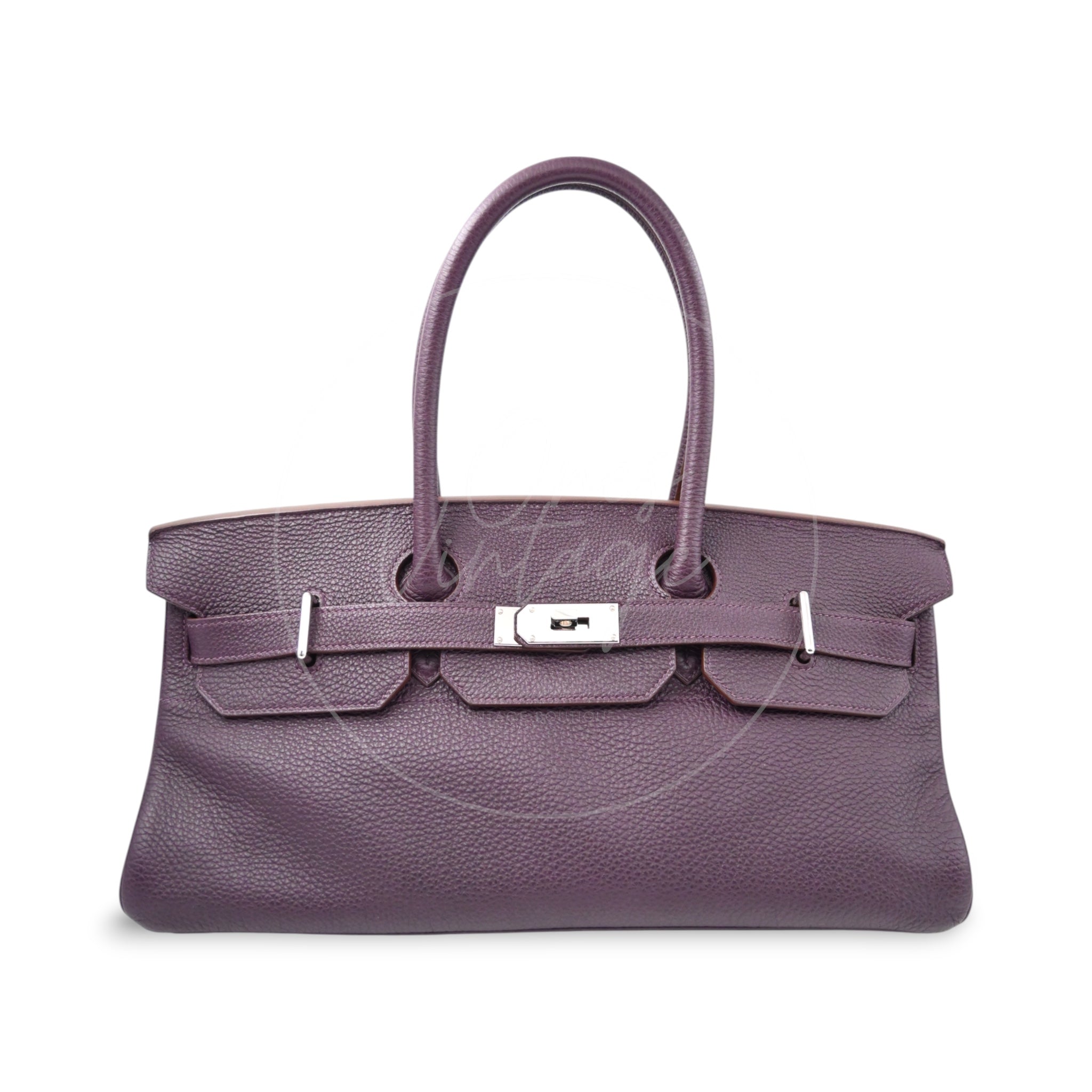 Hermes Birkin Shoulder PHW Purple Square M