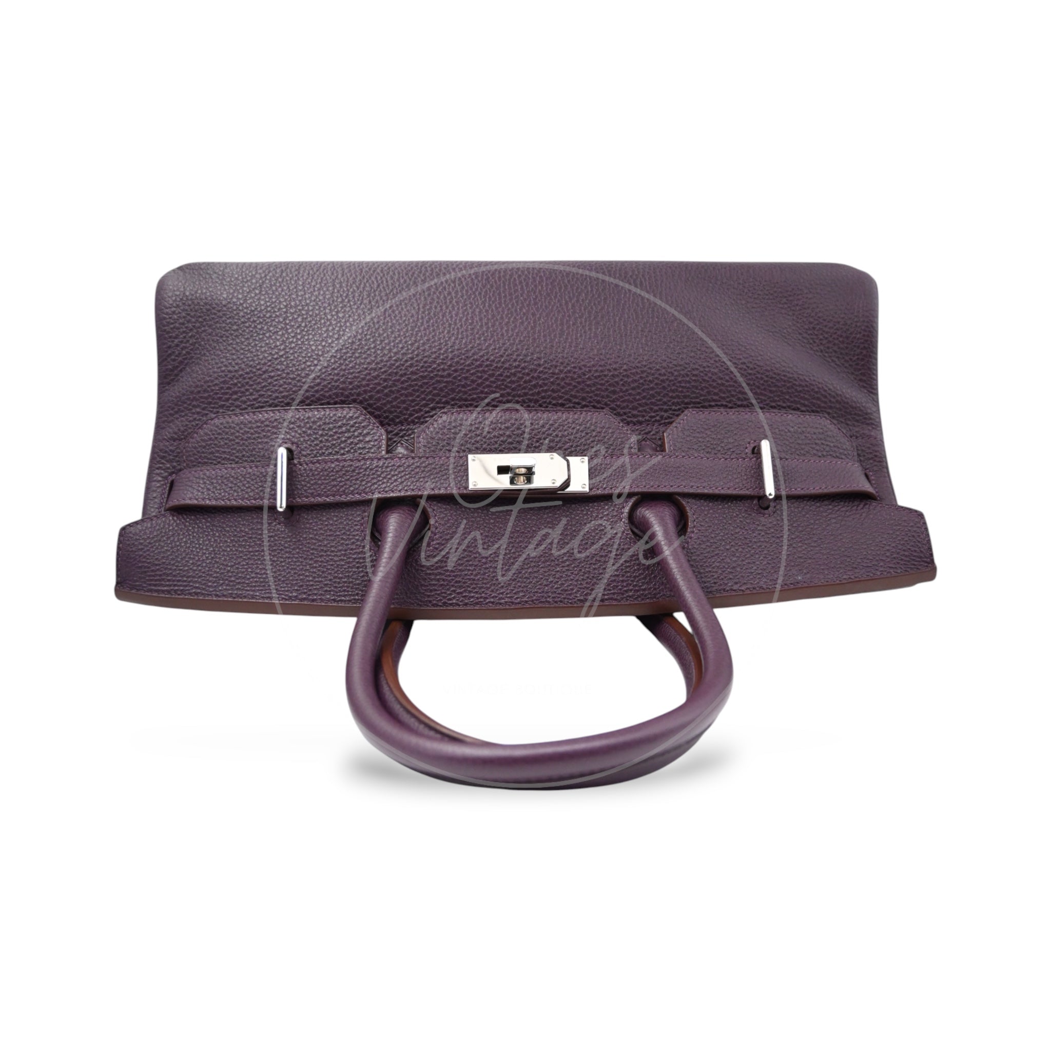 Hermes Birkin Shoulder PHW Purple Square M