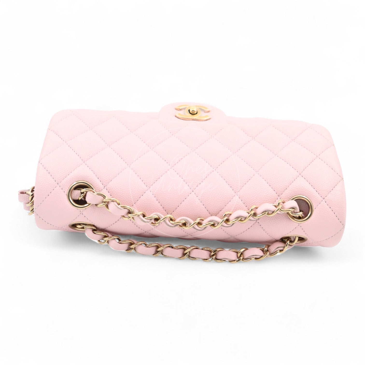 Chanel Caviar 22A Small Classic Double Flap Bag 23 GHW Pink 2022