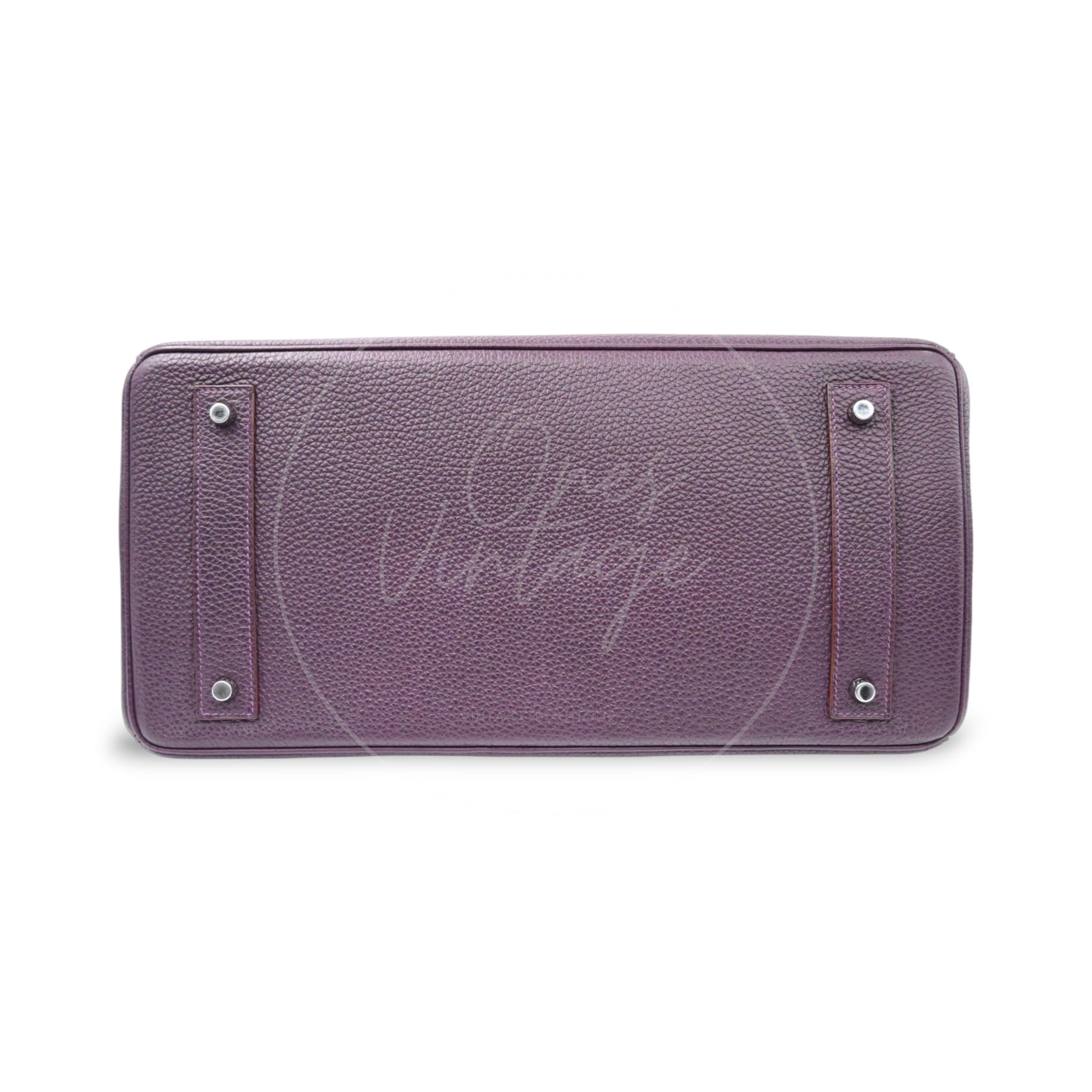 Hermes Birkin Shoulder PHW Purple Square M
