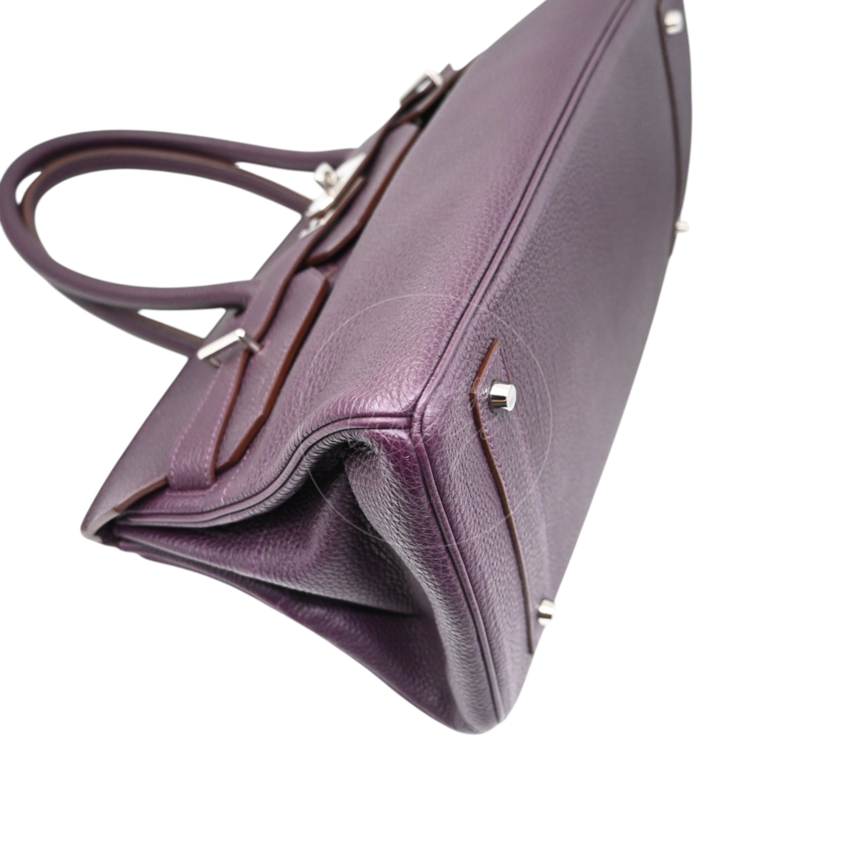 Hermes Birkin Shoulder PHW Purple Square M