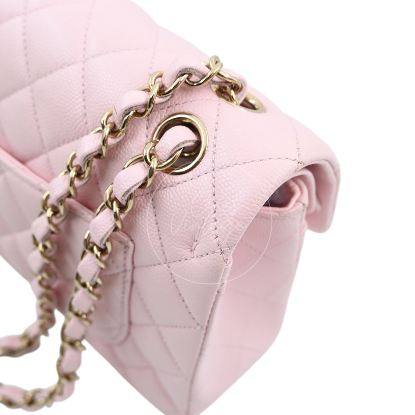Chanel Caviar 22A Small Classic Double Flap Bag 23 GHW Pink 2022