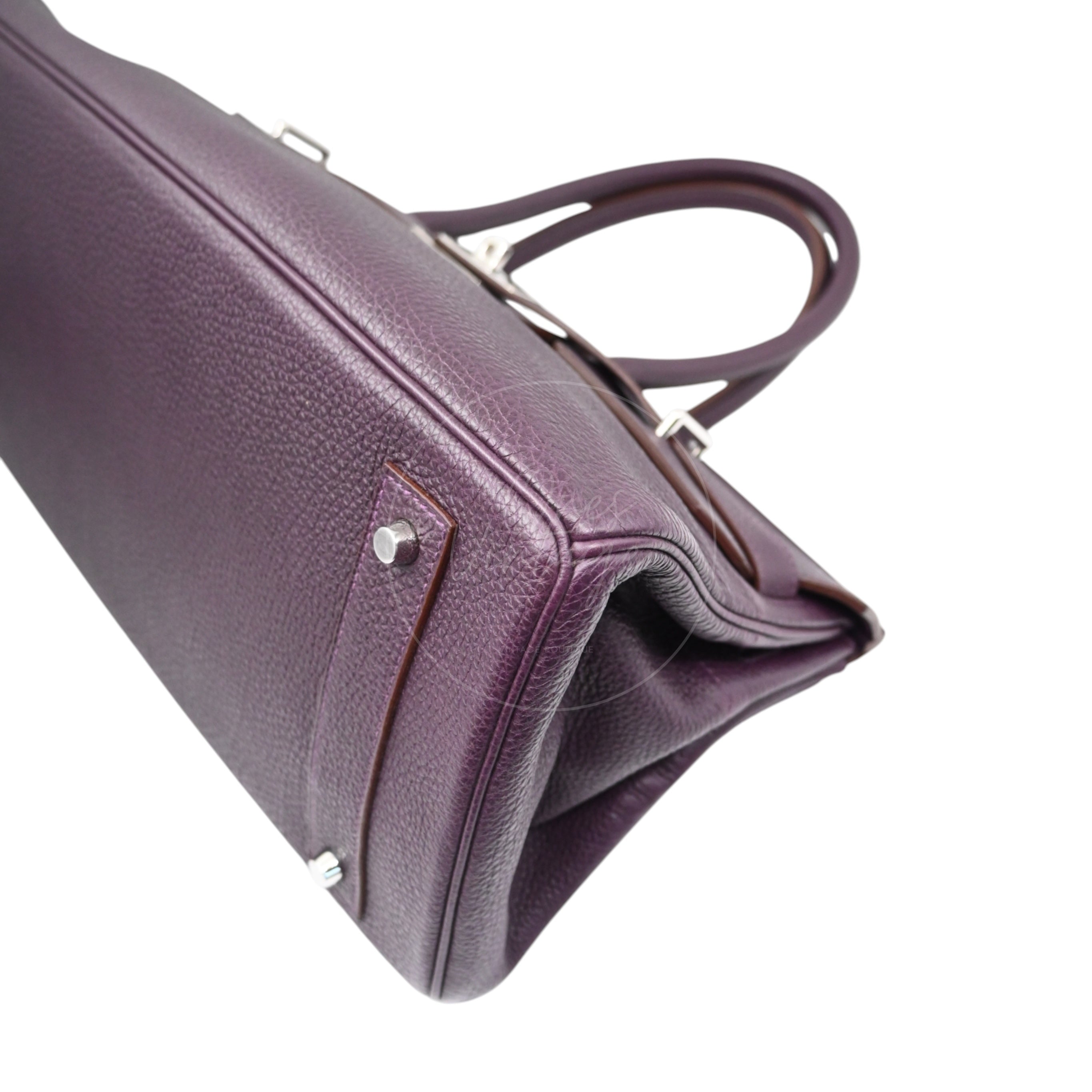 Hermes Birkin Shoulder PHW Purple Square M