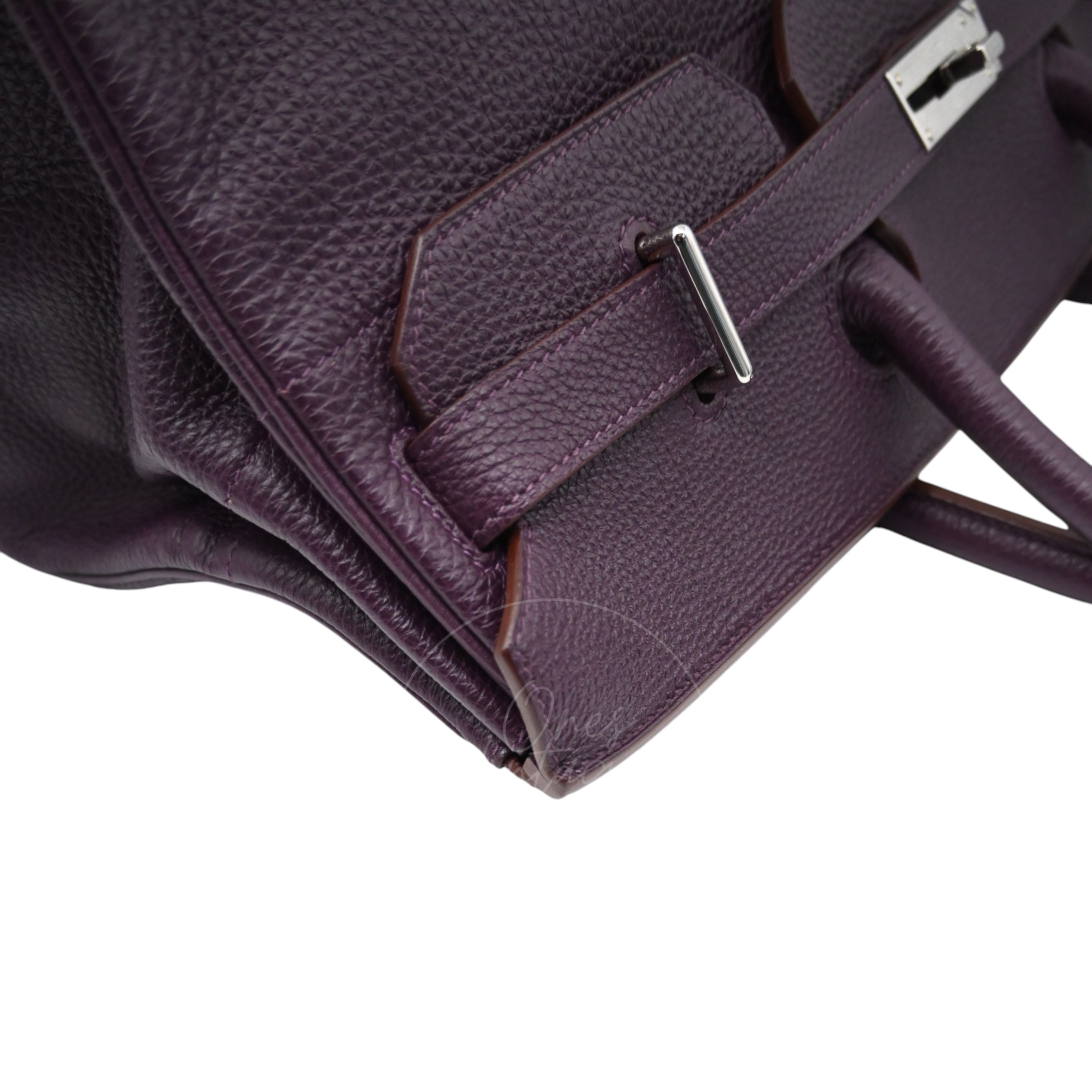 Hermes Birkin Shoulder PHW Purple Square M