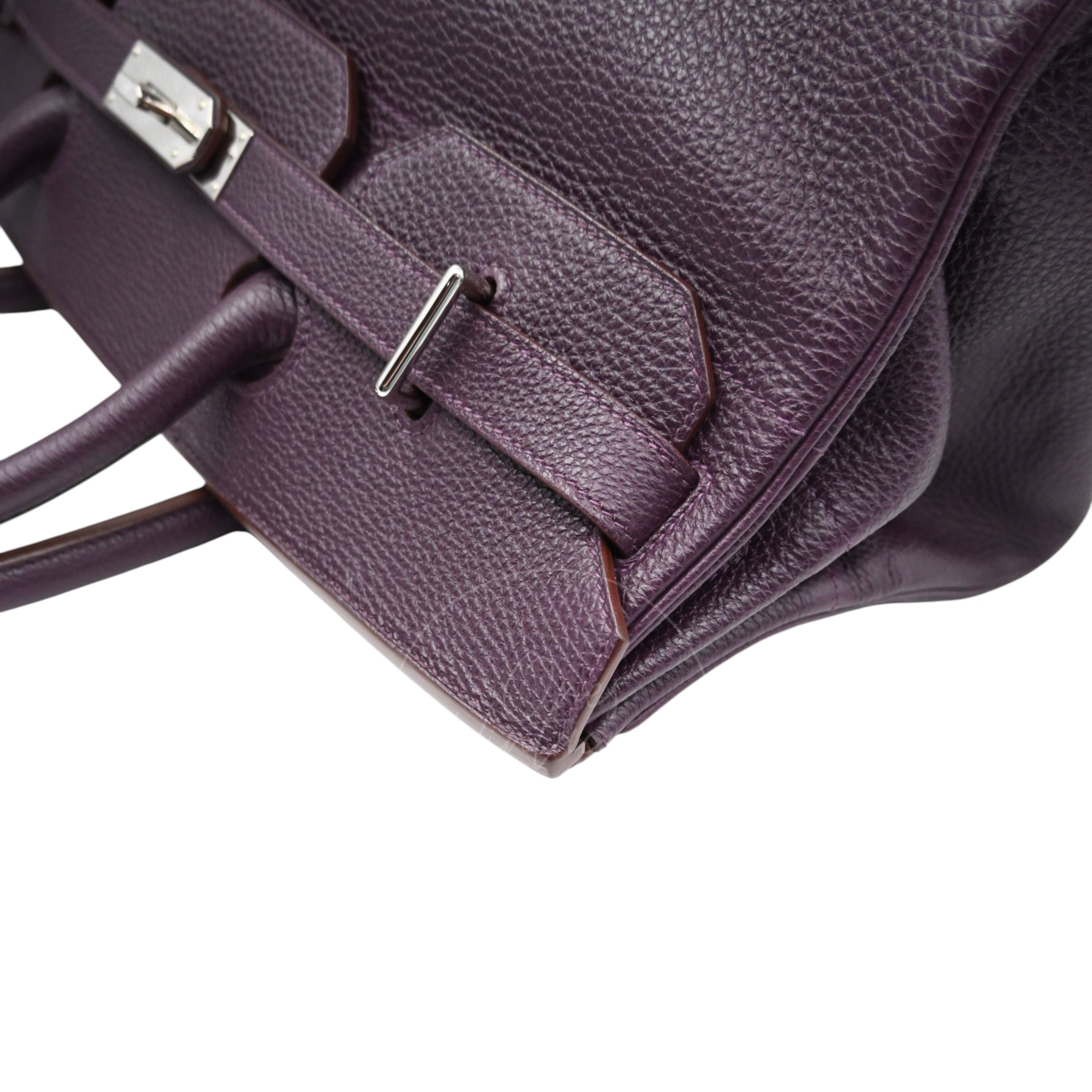 Hermes Birkin Shoulder PHW Purple Square M
