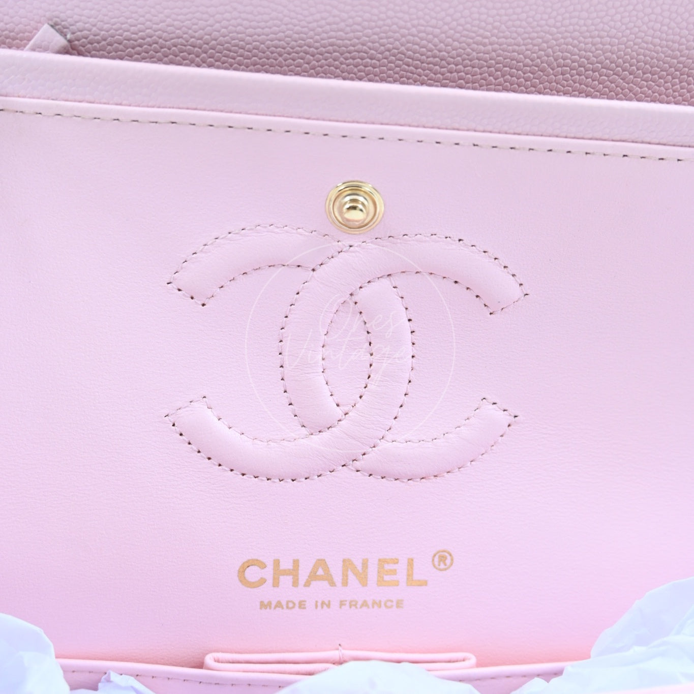 Chanel Caviar 22A Small Classic Double Flap Bag 23 GHW Pink 2022