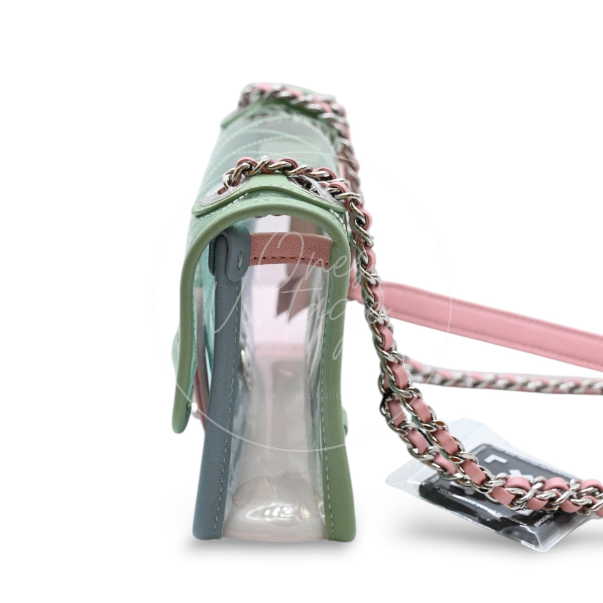 Chanel Coco Splash PVC Flap Bag SHW Blue Green Pink Series 25