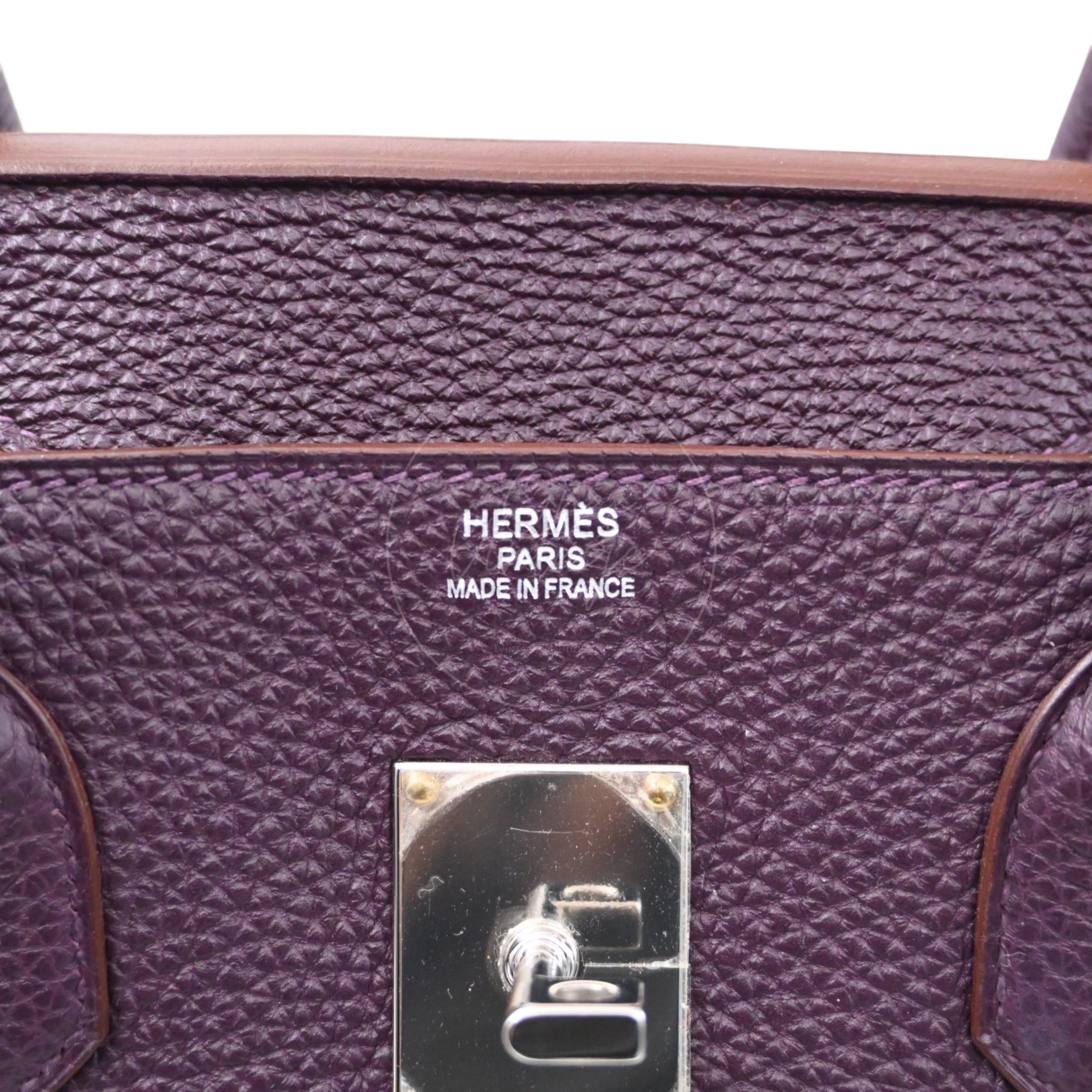 Hermes Birkin Shoulder PHW Purple Square M