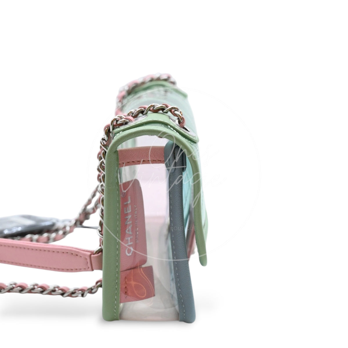 Chanel Coco Splash PVC Flap Bag SHW Blue Green Pink Series 25