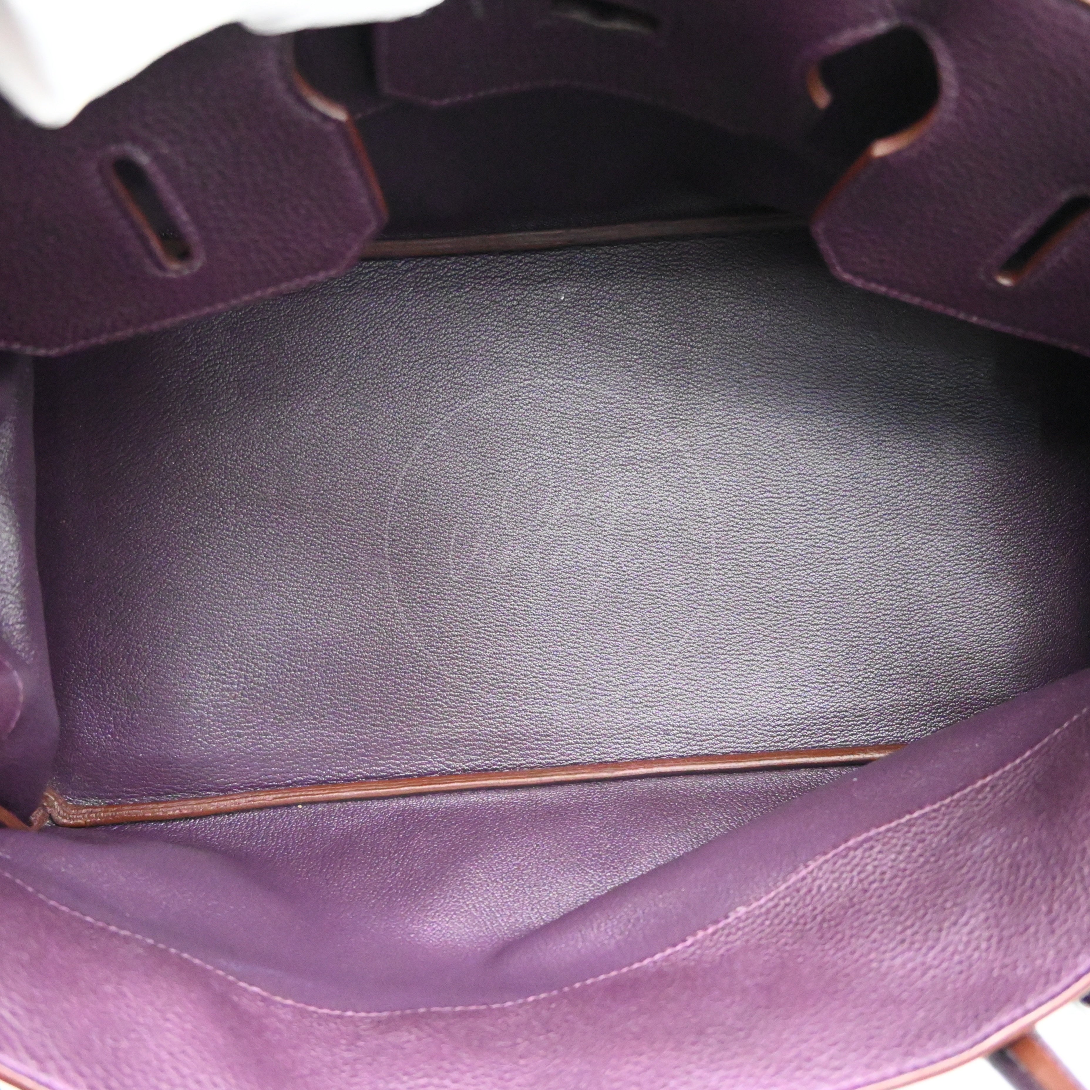 Hermes Birkin Shoulder PHW Purple Square M