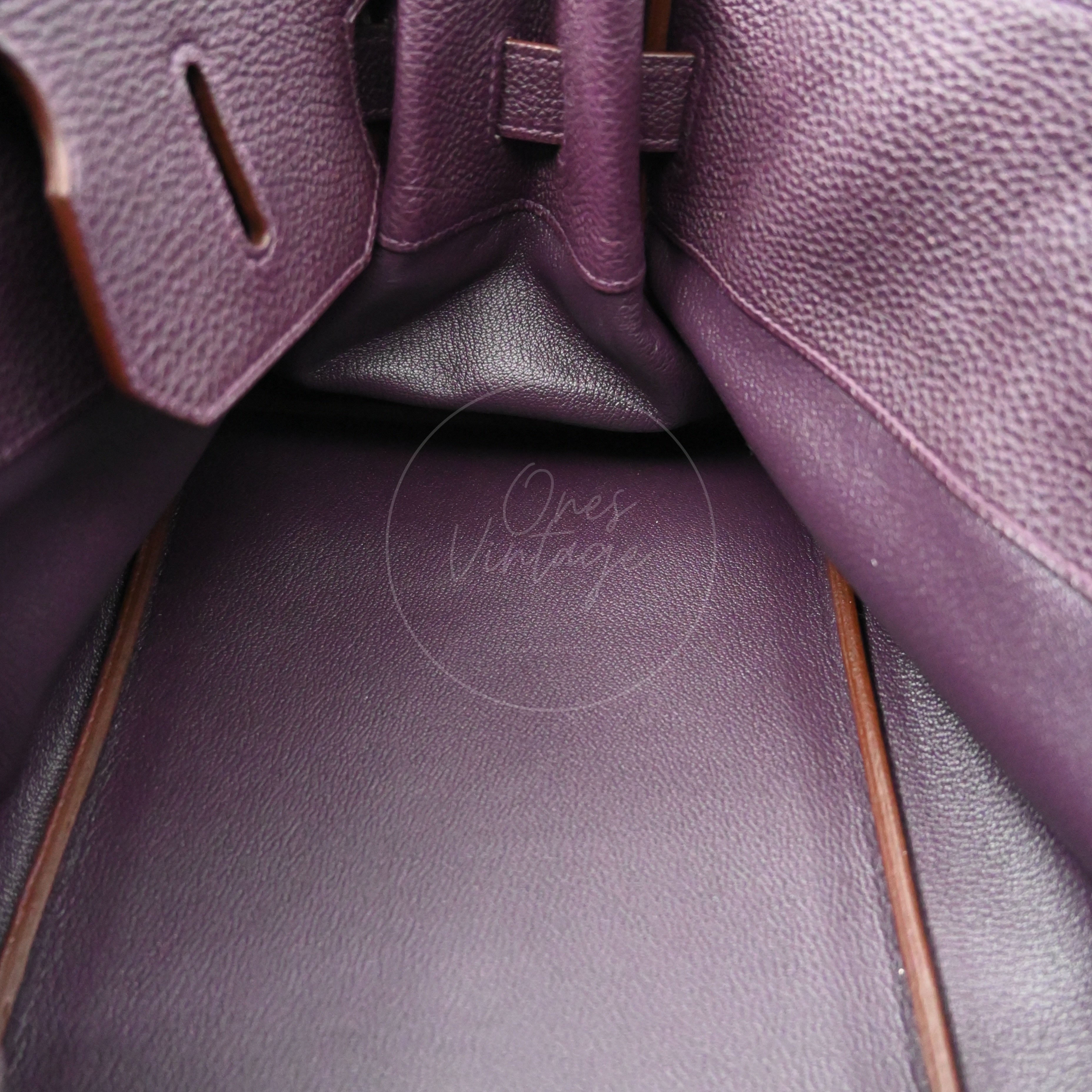 Hermes Birkin Shoulder PHW Purple Square M
