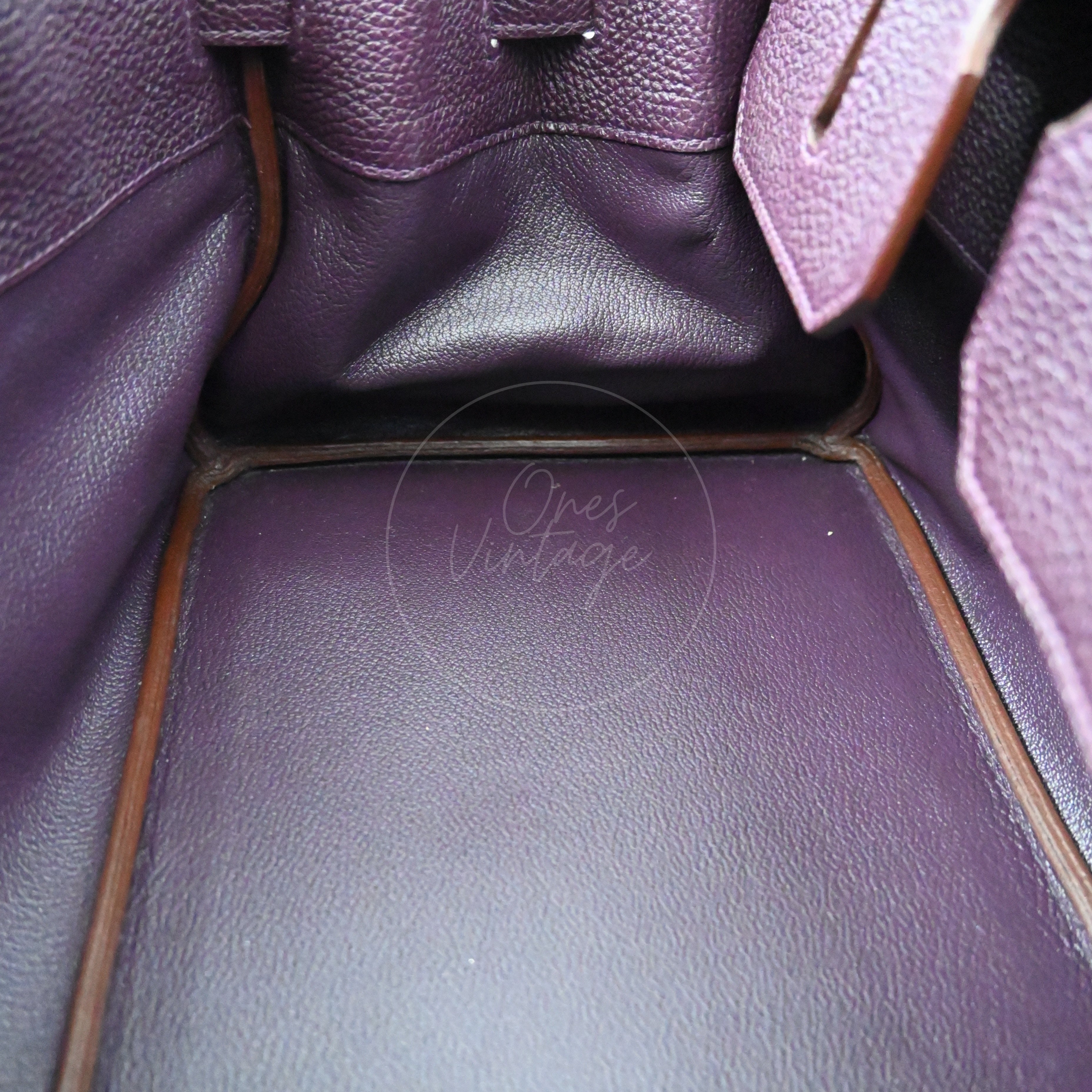 Hermes Birkin Shoulder PHW Purple Square M