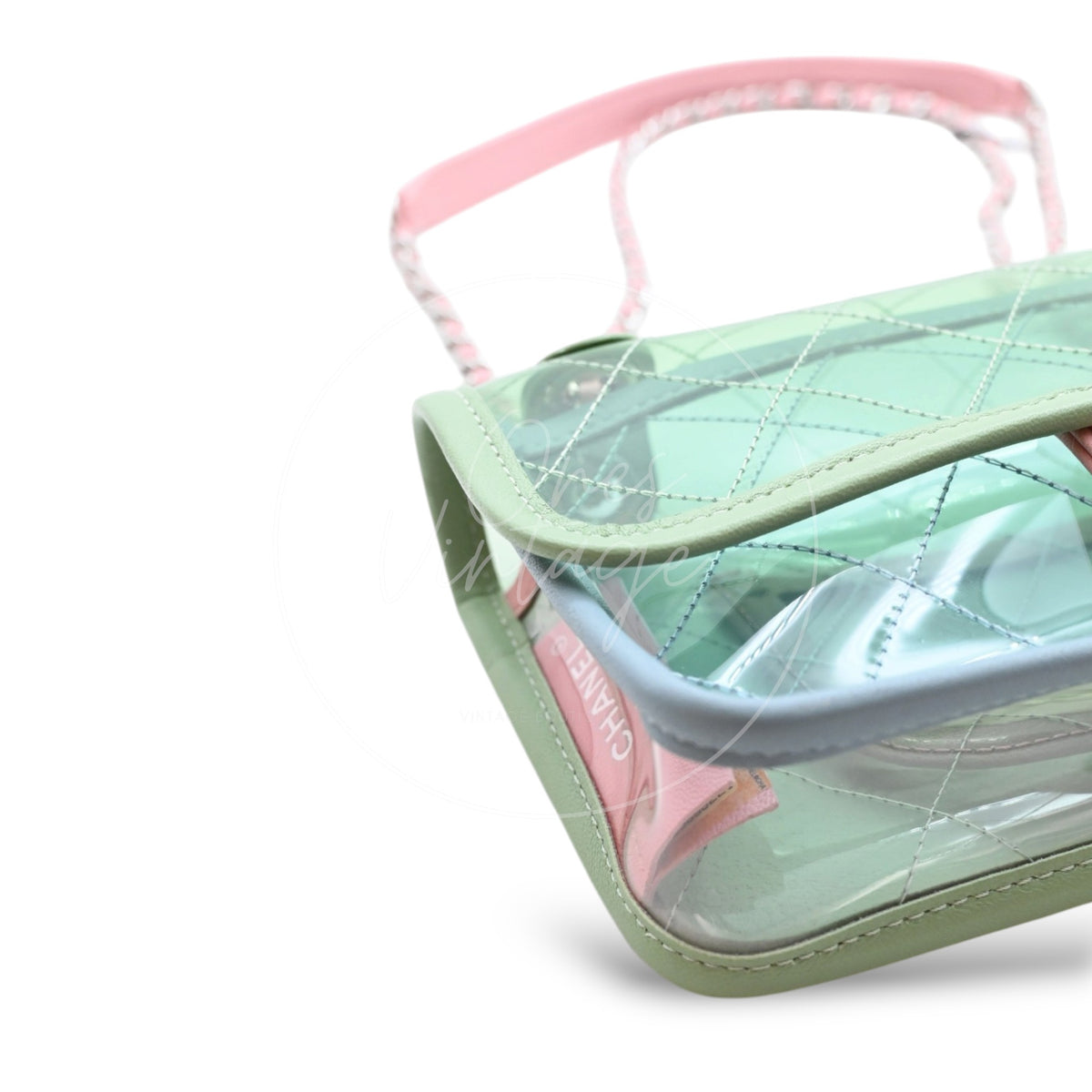 Chanel Coco Splash PVC Flap Bag SHW Blue Green Pink Series 25