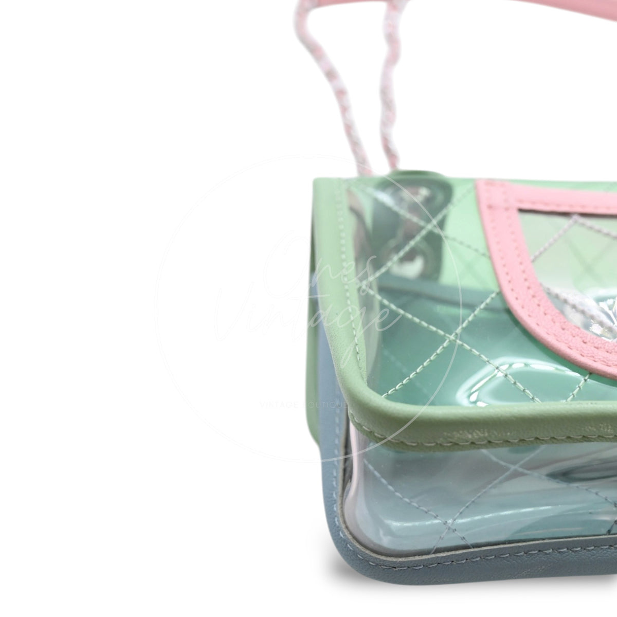 Chanel Coco Splash PVC Flap Bag SHW Blue Green Pink Series 25