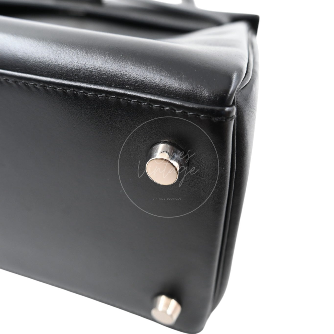 Hermes Kelly 28 Handbag PHW Black Square D