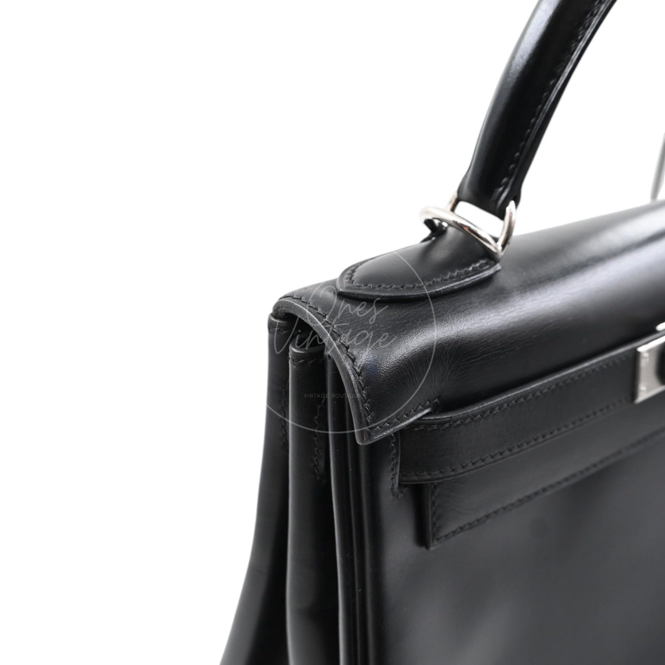 Hermes Kelly 28 Handbag PHW Black Square D