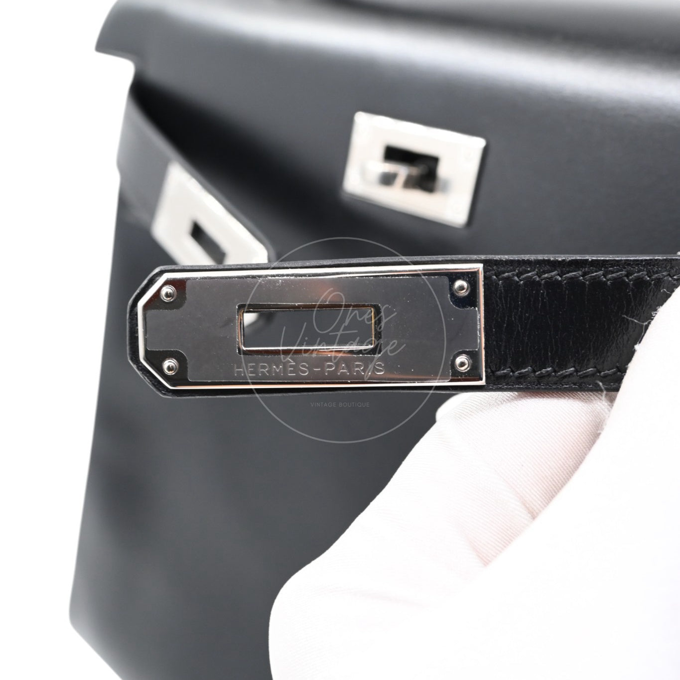 Hermes Kelly 28 Handbag PHW Black Square D