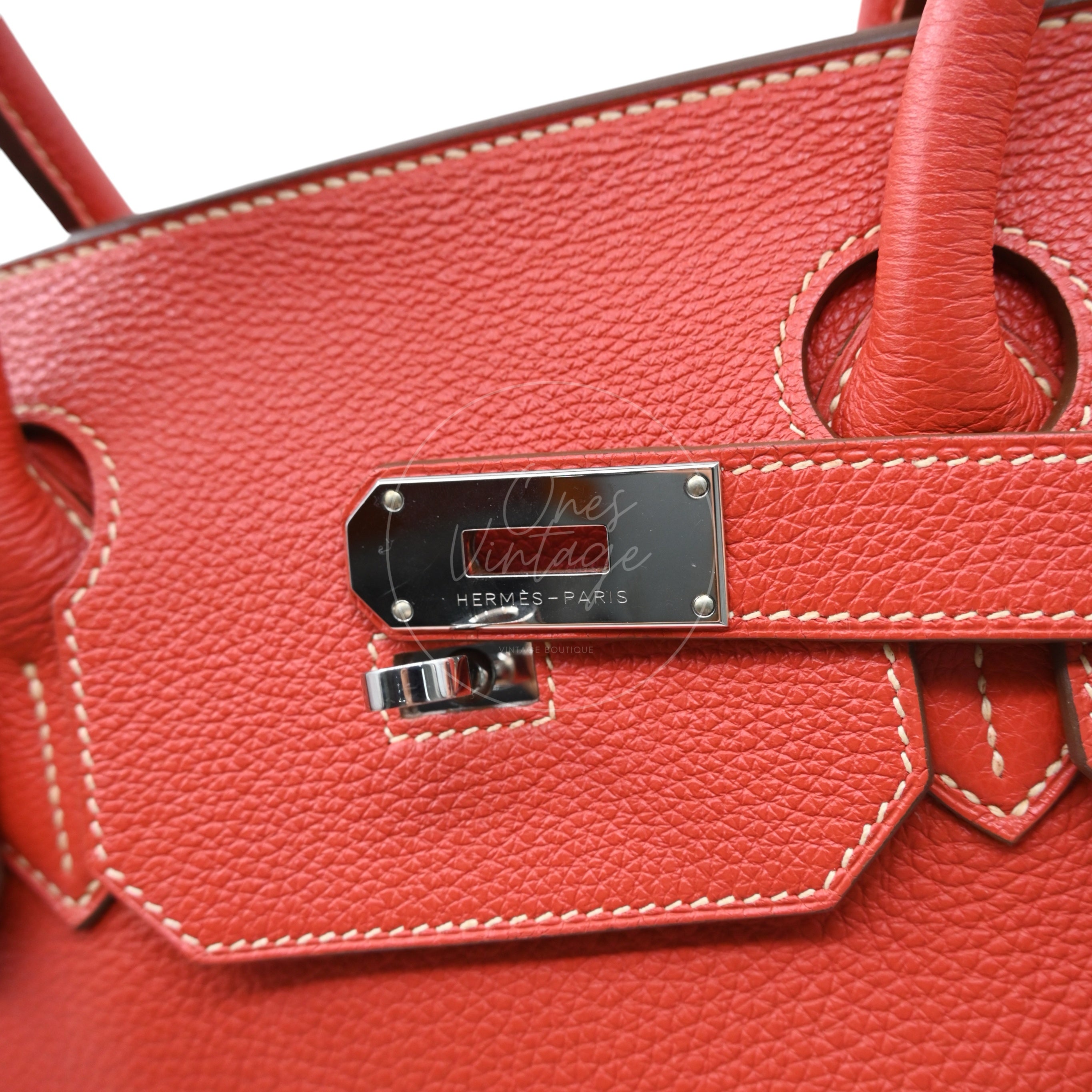 Hermes Birkin Shoulder PHW Sanguine Square O