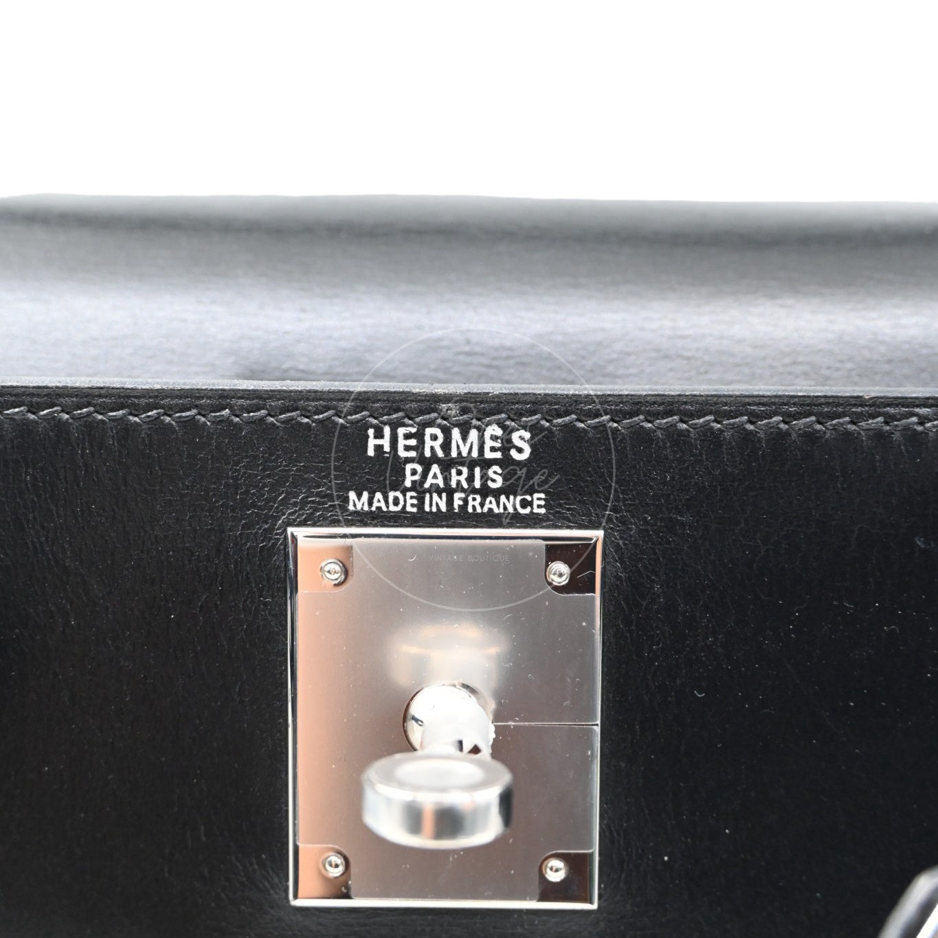 Hermes Kelly 28 Handbag PHW Black Square D