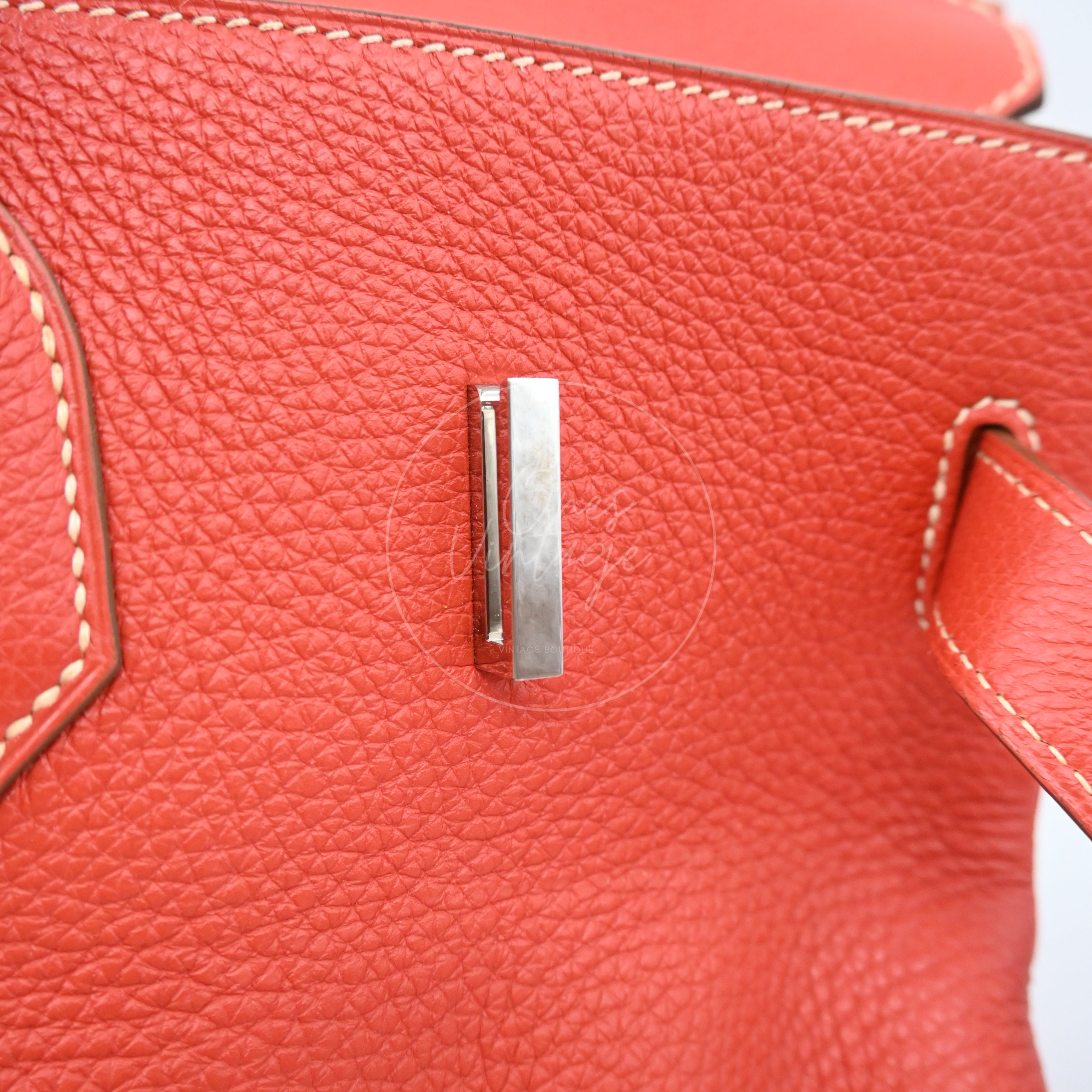 Hermes Birkin Shoulder PHW Sanguine Square O