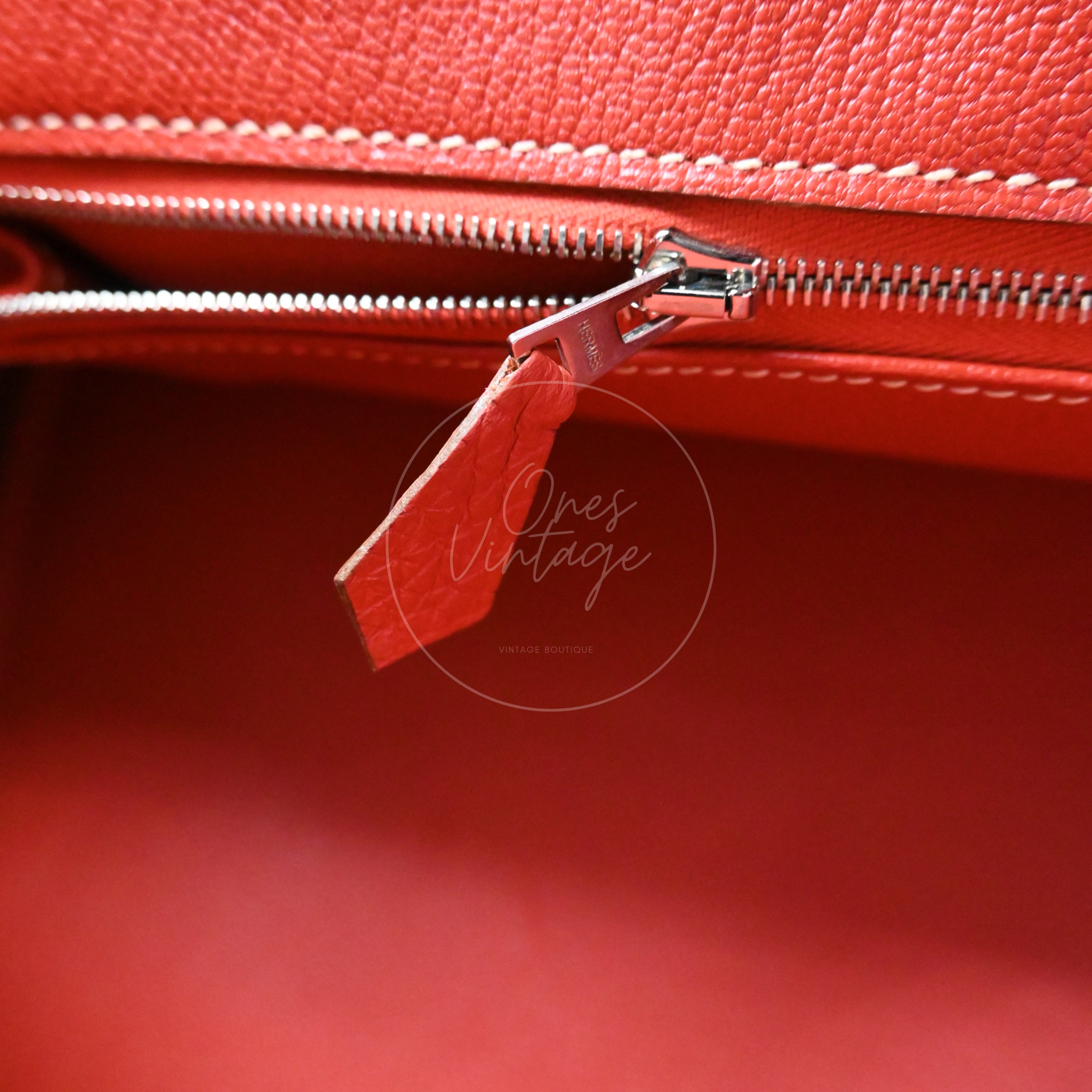 Hermes Birkin Shoulder PHW Sanguine Square O