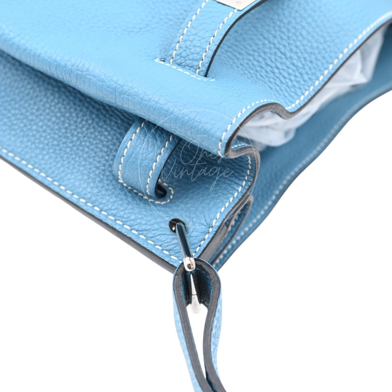 Hermes So Kelly 26 TC Denim Blue Stamp Square O