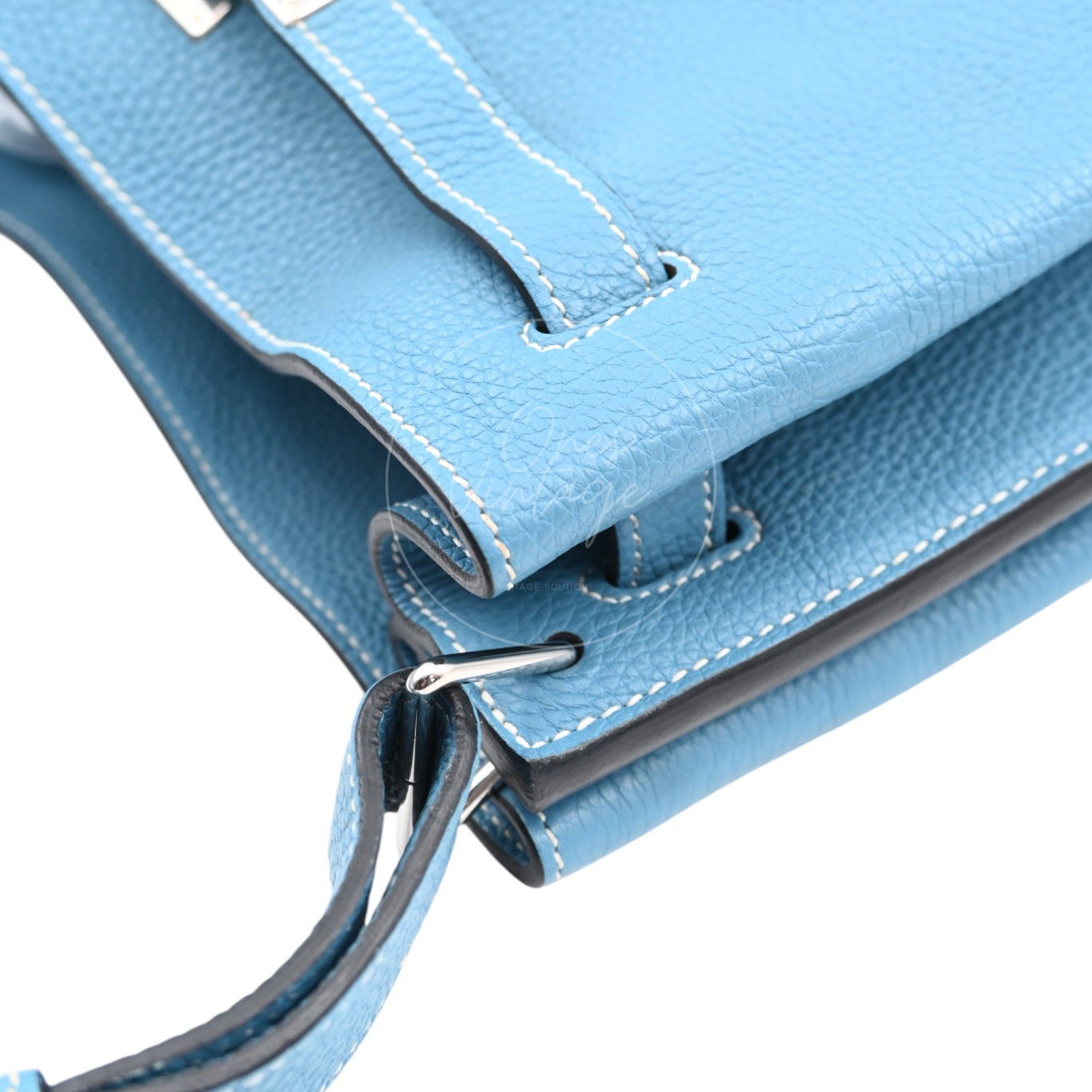 Hermes So Kelly 26 TC Denim Blue Stamp Square O