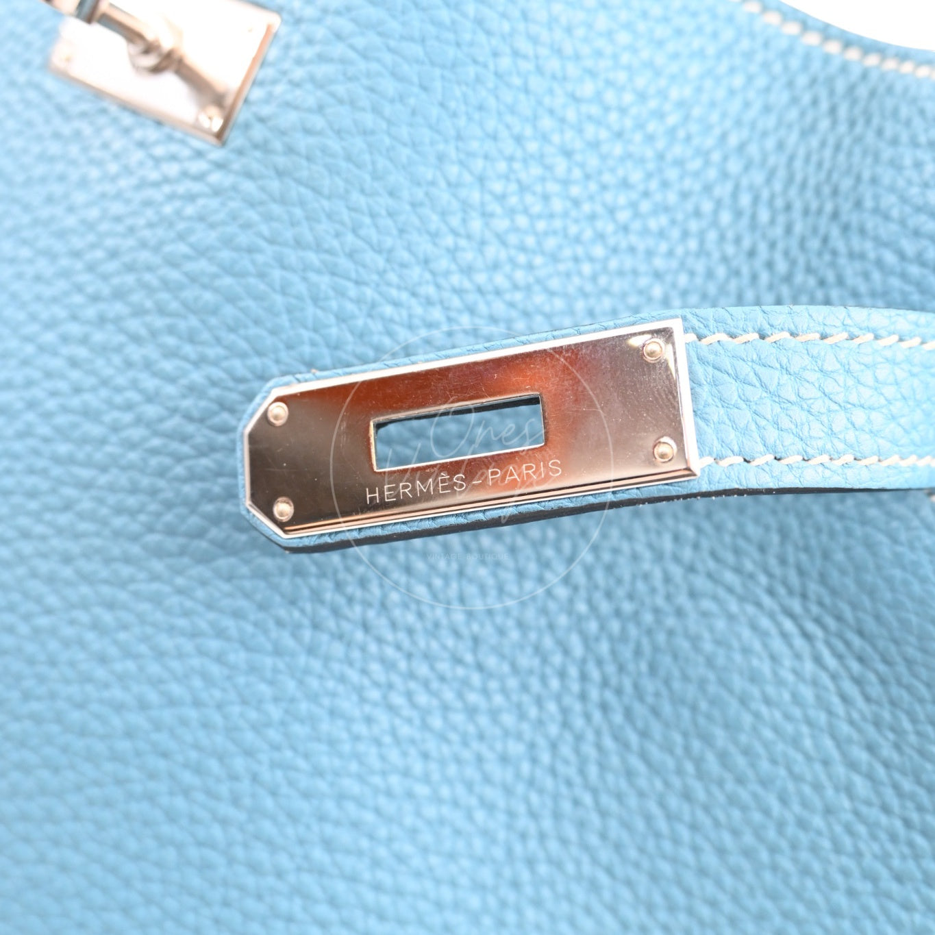 Hermes So Kelly 26 TC Denim Blue Stamp Square O