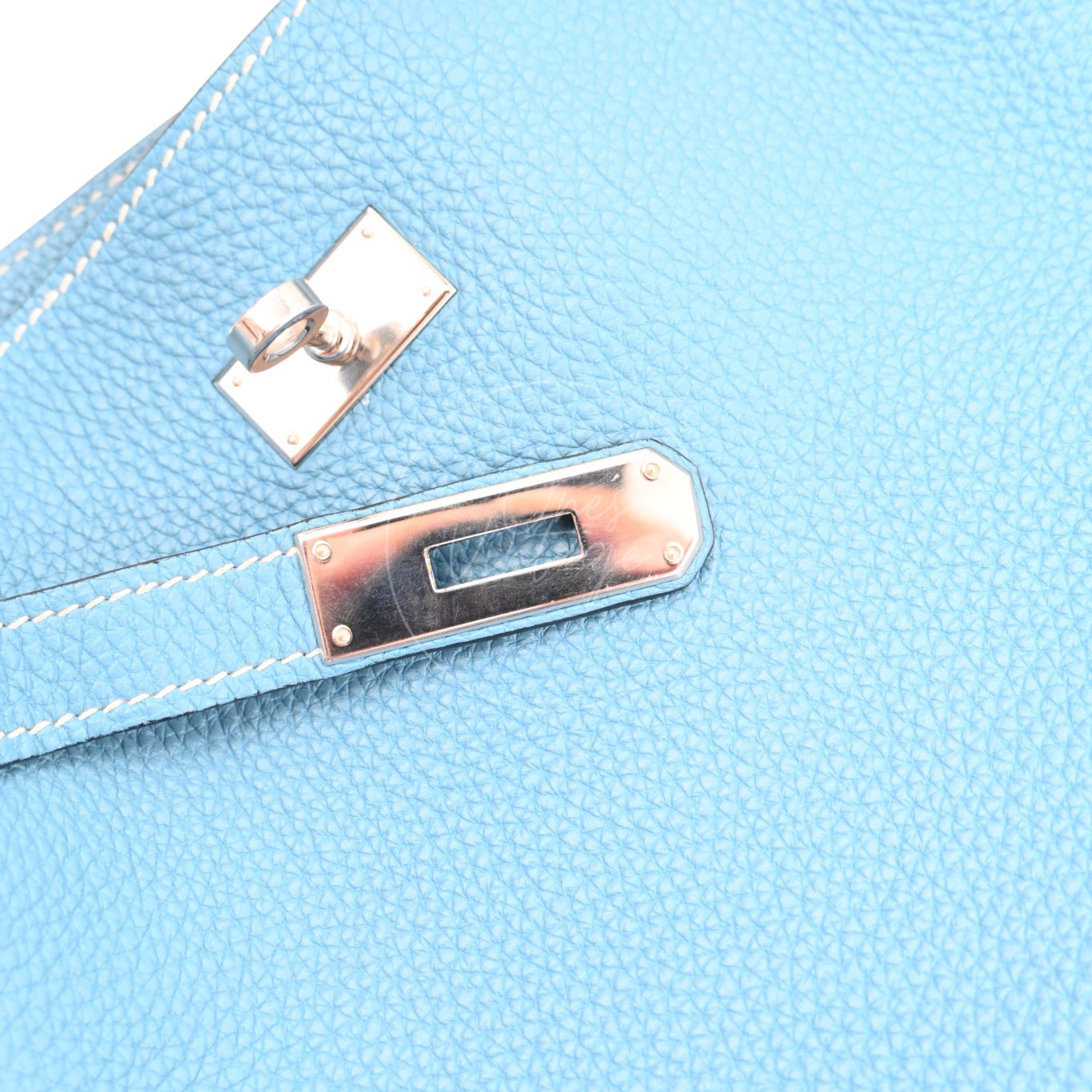 Hermes So Kelly 26 TC Denim Blue Stamp Square O