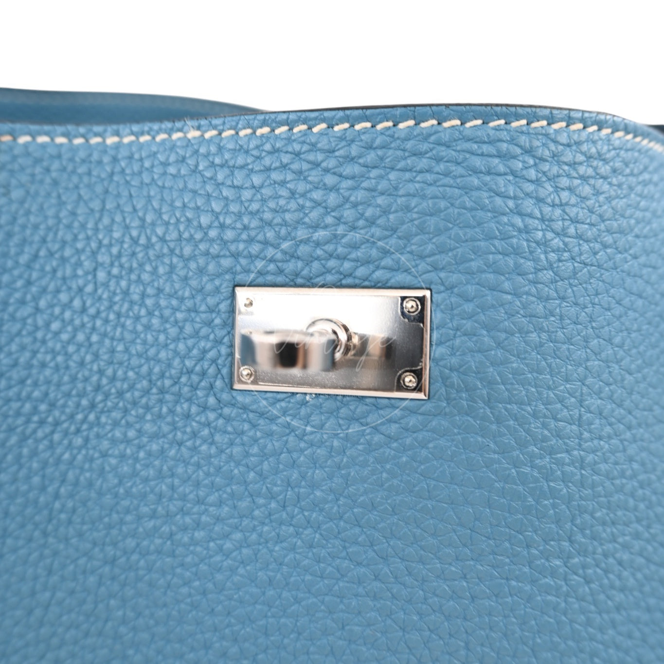 Hermes So Kelly 26 TC Denim Blue Stamp Square O