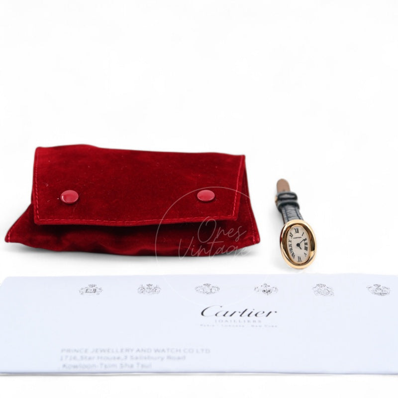 Cartier 18K Yellow Gold Mini Baignoire Watch QZ