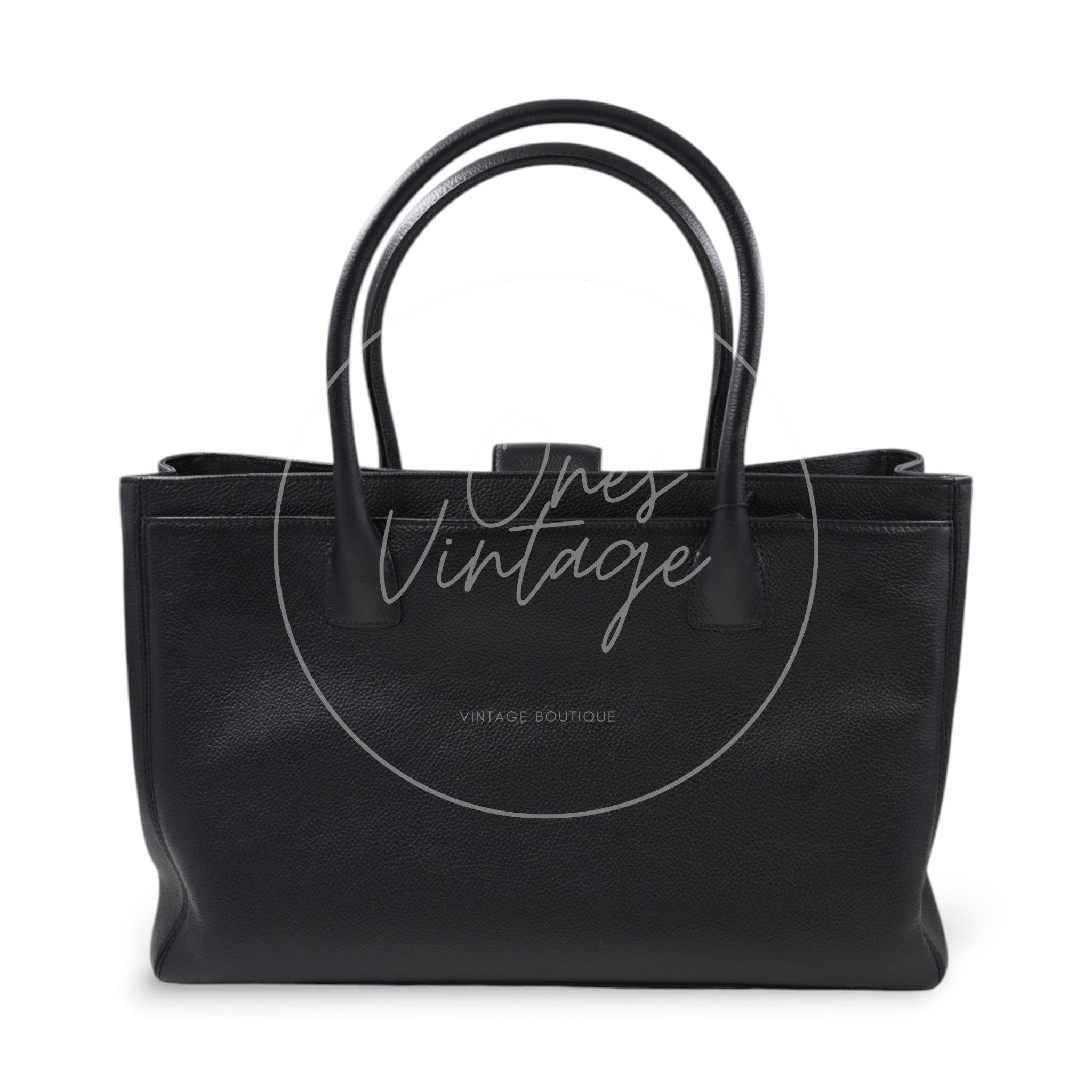 Chanel Cerf Small Calfskin Tote Bag SHW Black Series 14