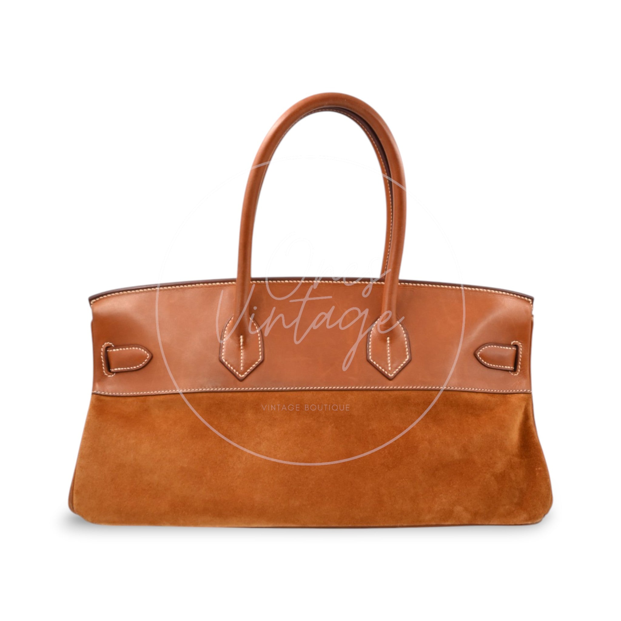 Hermes Birkin Shoulder Suede GHW Brown Square J