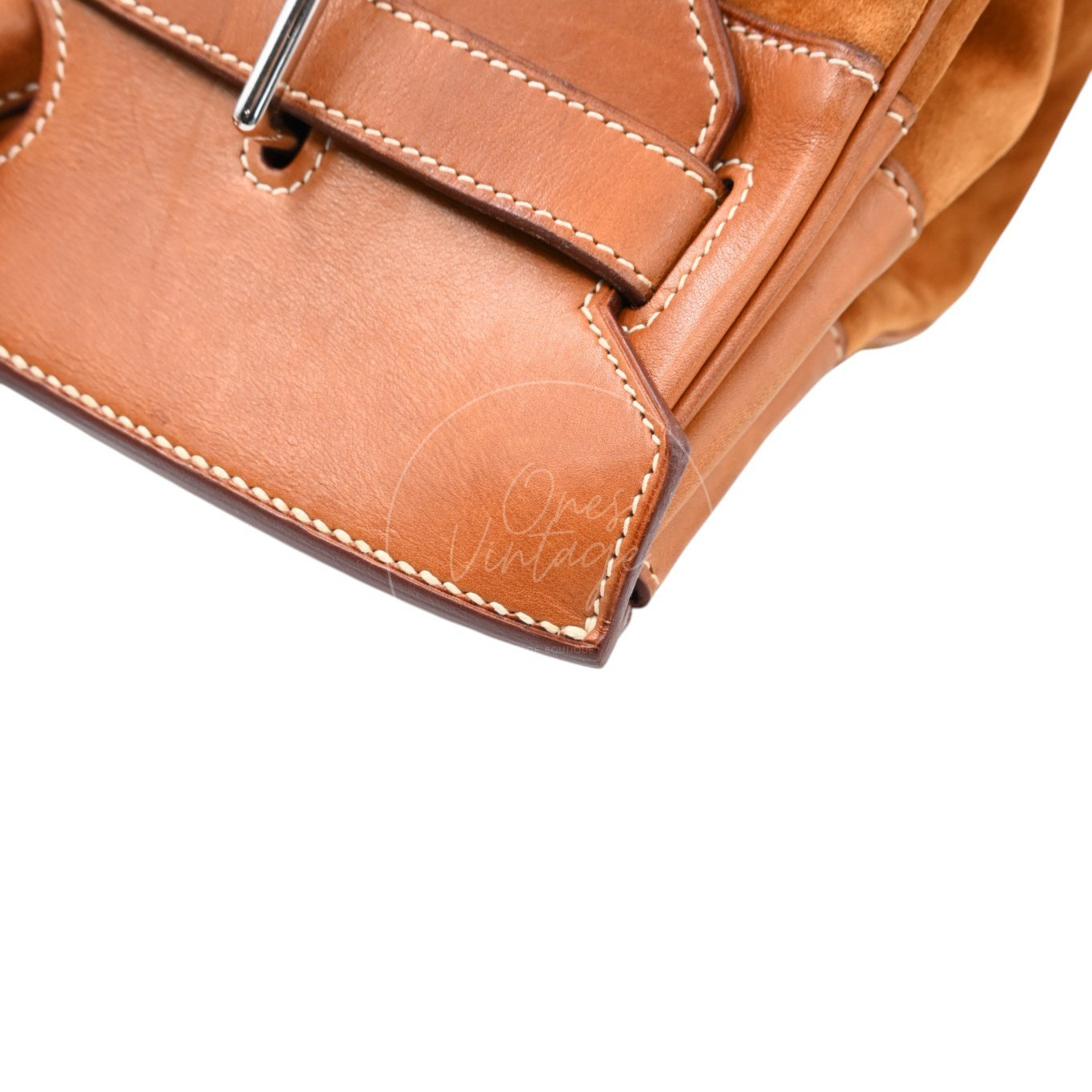 Hermes Birkin Shoulder Suede GHW Brown Square J