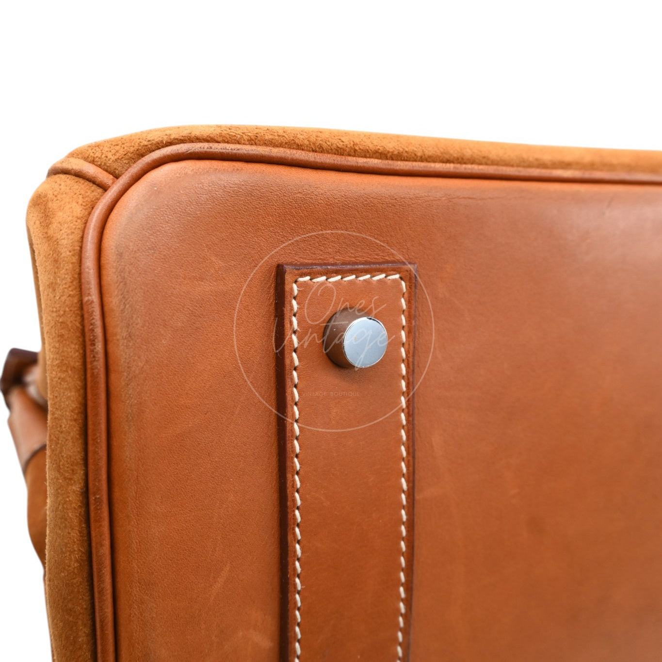 Hermes Birkin Shoulder Suede GHW Brown Square J