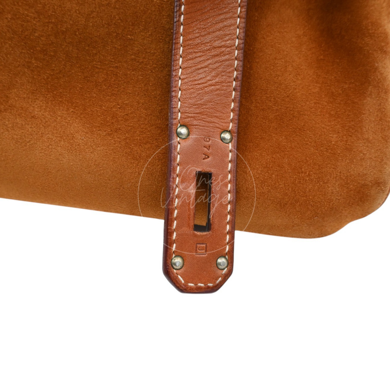 Hermes Birkin Shoulder Suede GHW Brown Square J