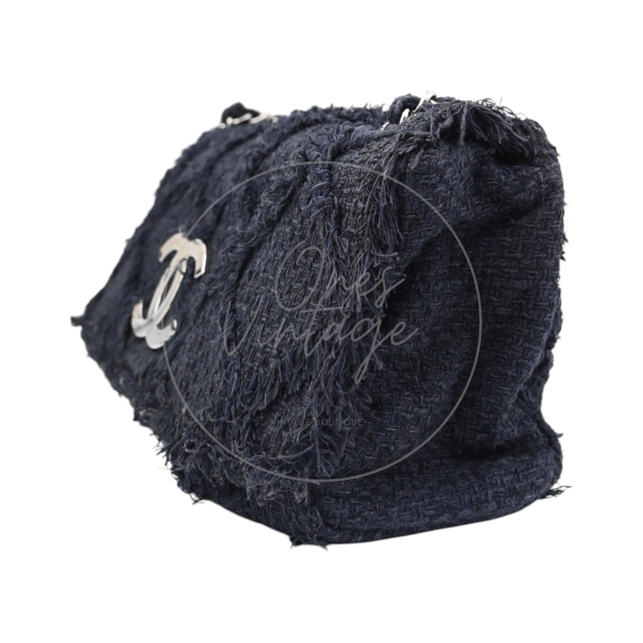 Chanel Tweed Fringe CC Flap Bag SHW Black Series 13
