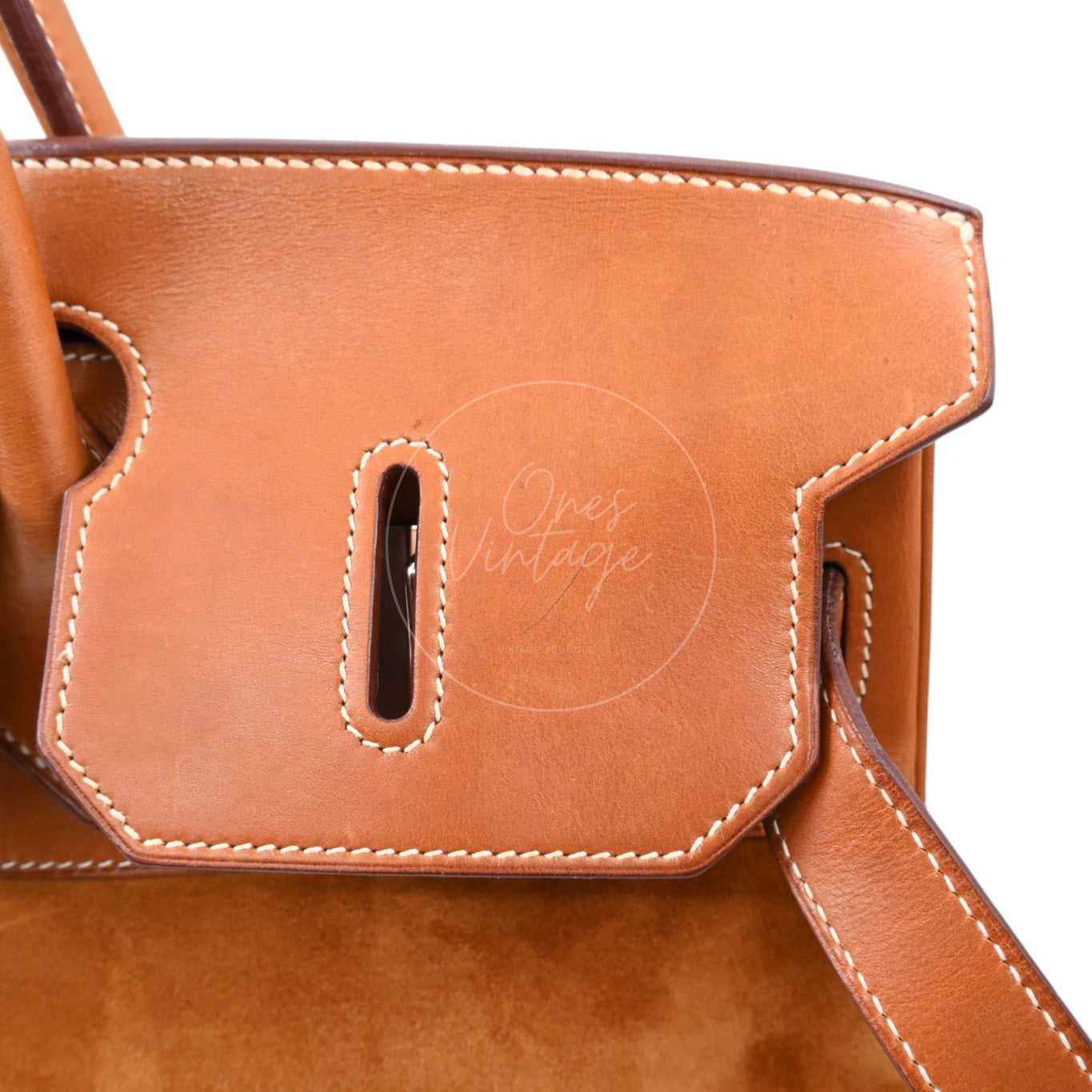 Hermes Birkin Shoulder Suede GHW Brown Square J