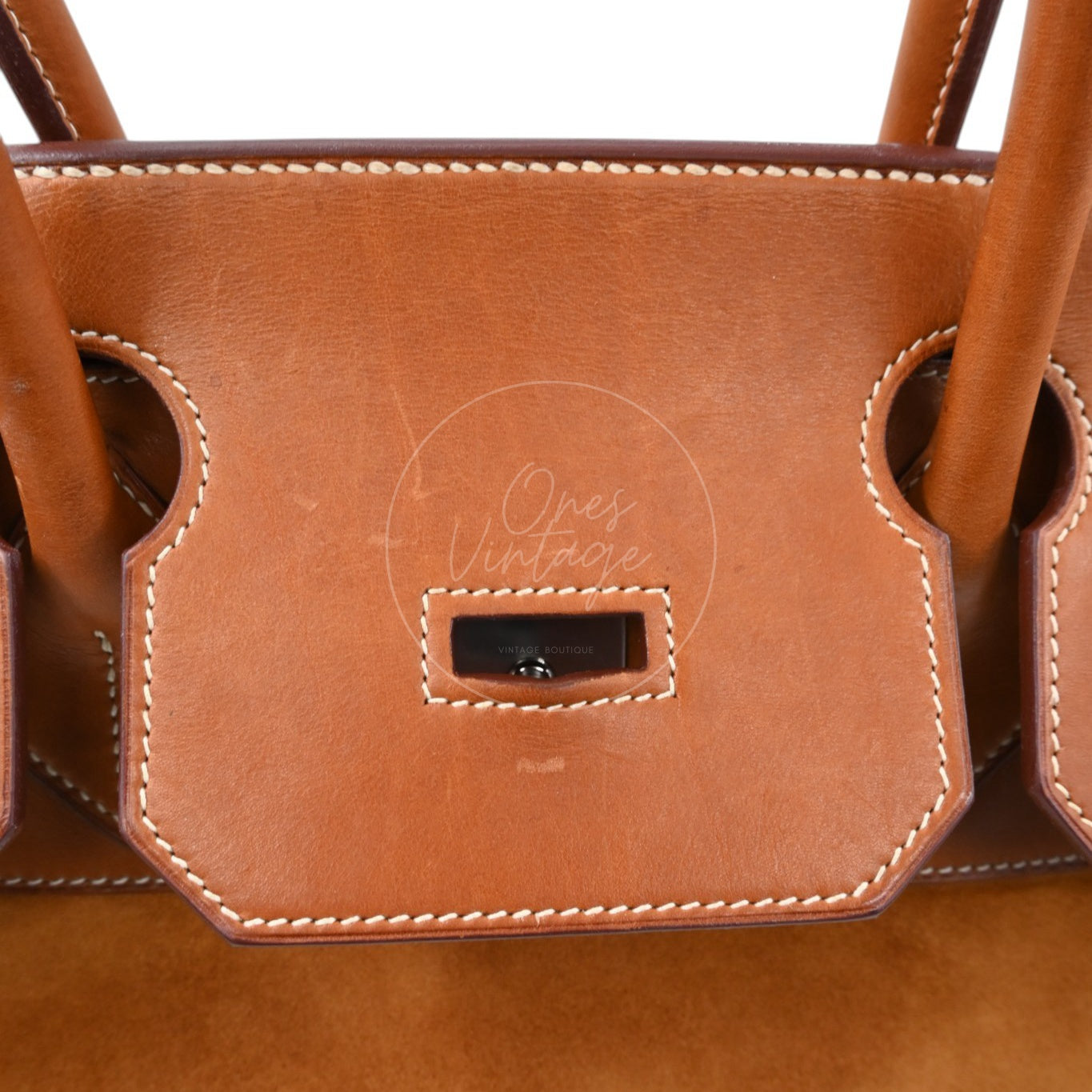 Hermes Birkin Shoulder Suede GHW Brown Square J
