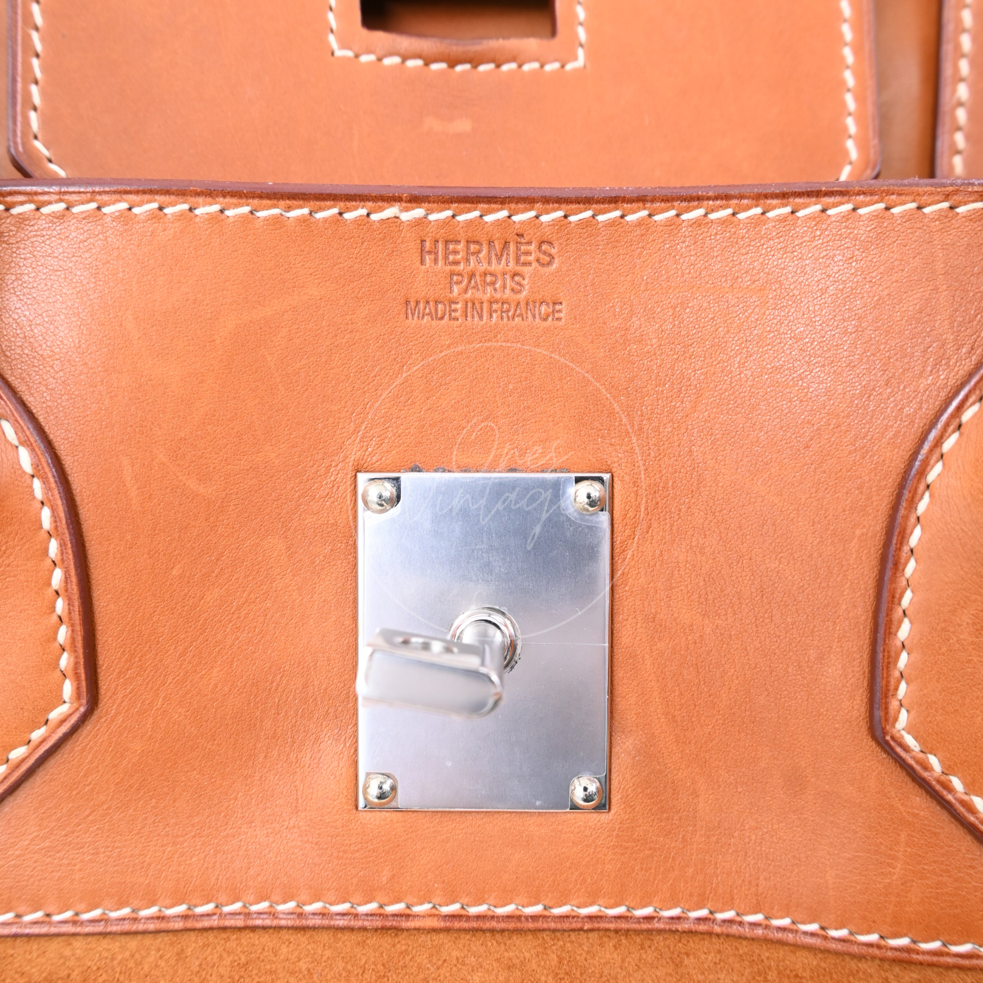 Hermes Birkin Shoulder Suede GHW Brown Square J